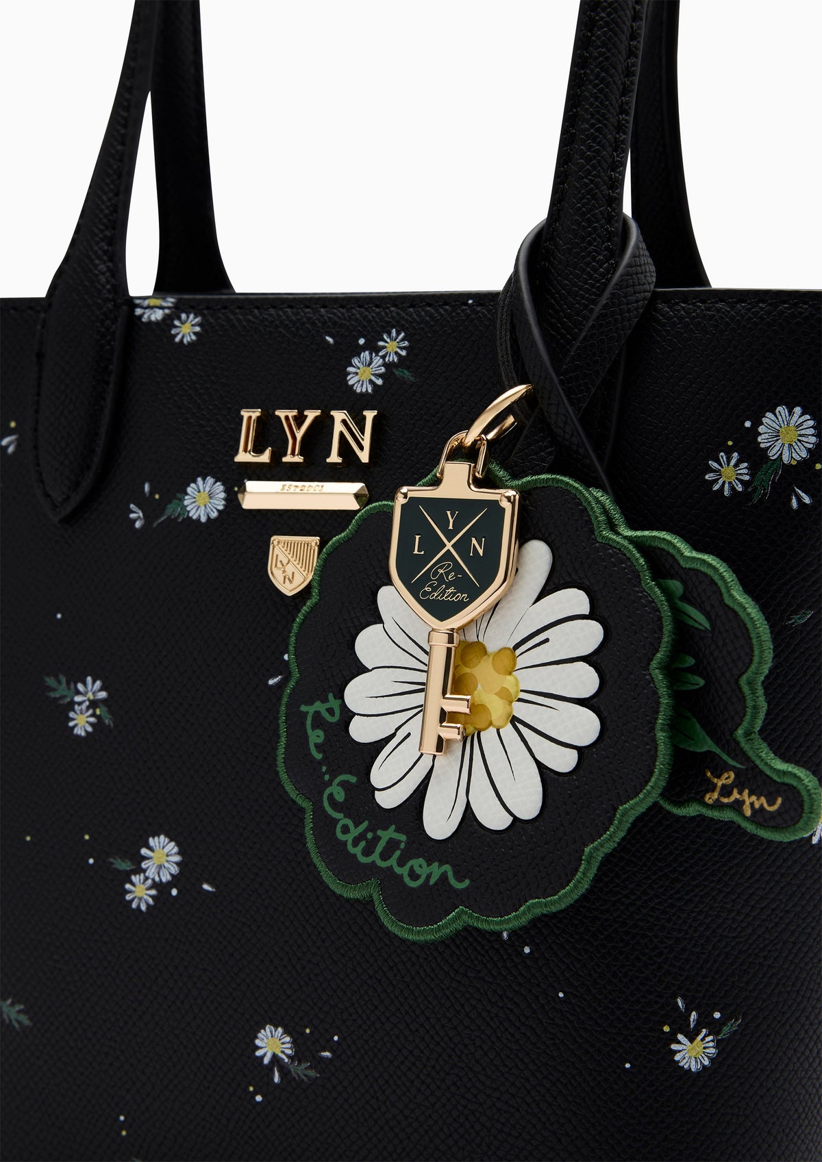Re-Edit Daisy Carina S Tote Bag - Printed Black