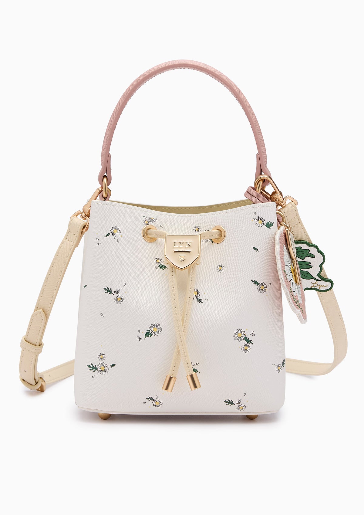 Re-Edit Daisy Carina S Bucket Bag - Light Printed Yellow