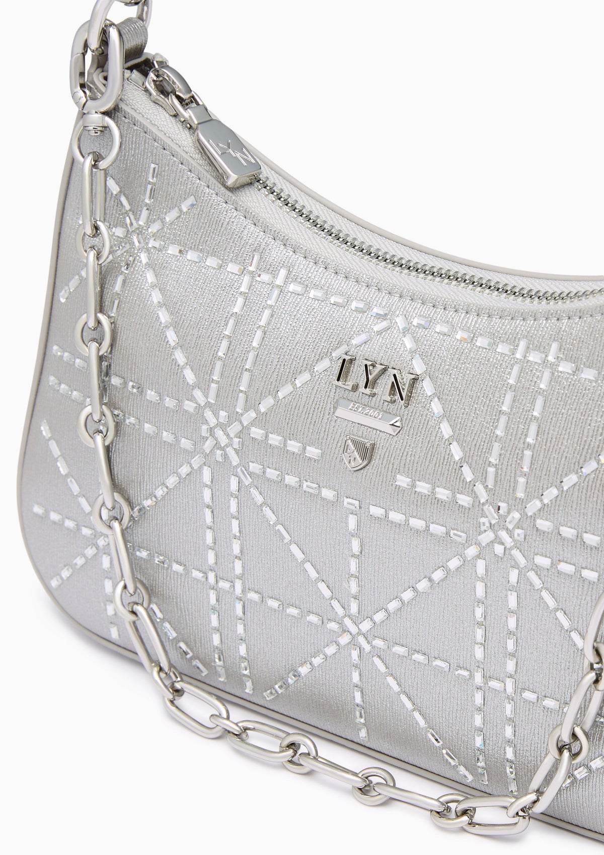 Re-Edit Rosee Crystal S Shoulder Bag - Glitter Silver