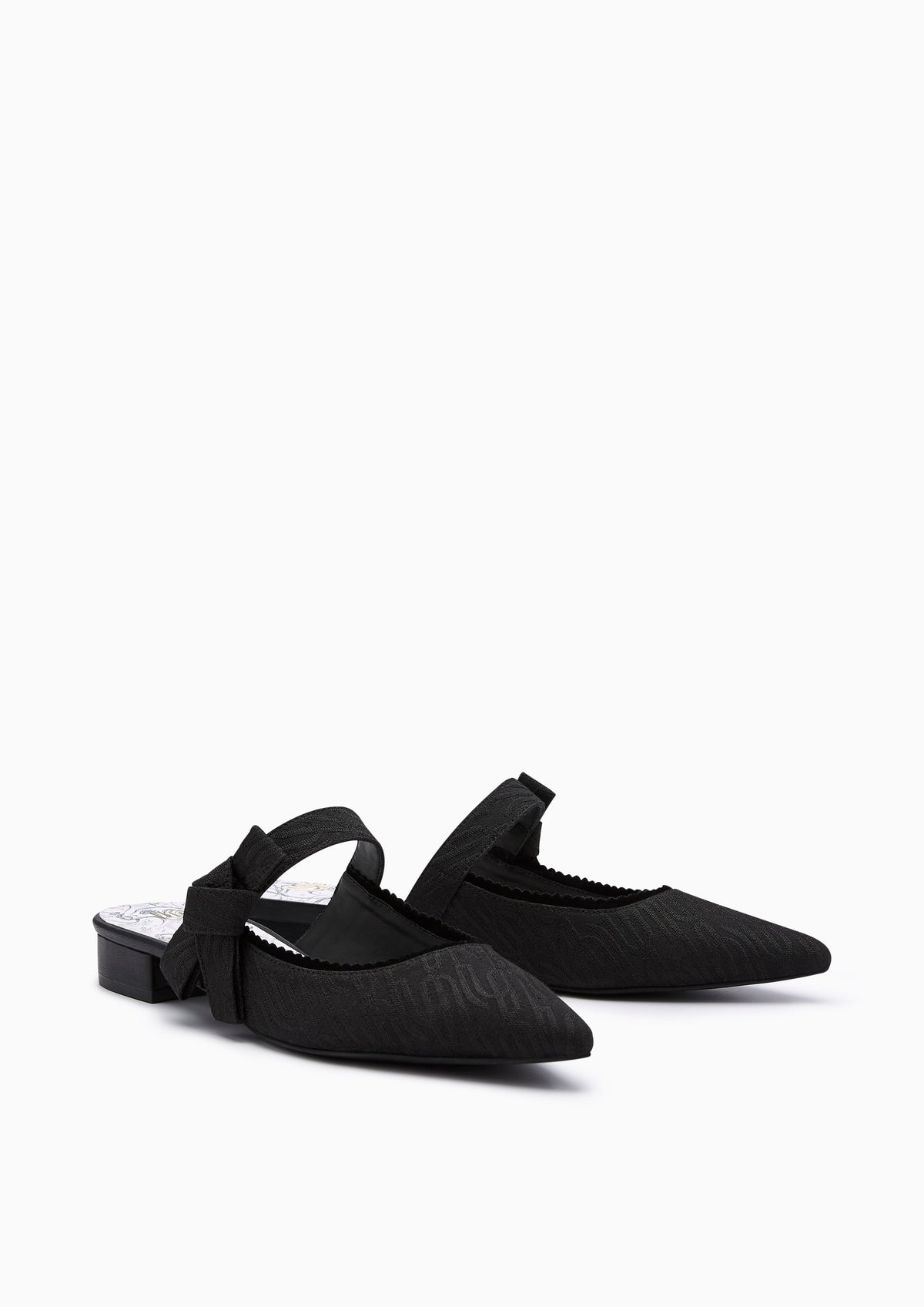 Maiden Jacquard Infinite Flats And Sandals - Black