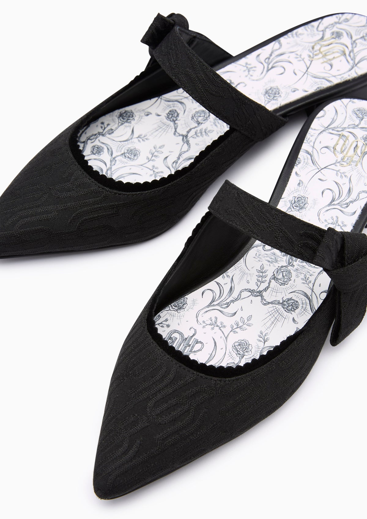 Maiden Jacquard Infinite Flats And Sandals - Black