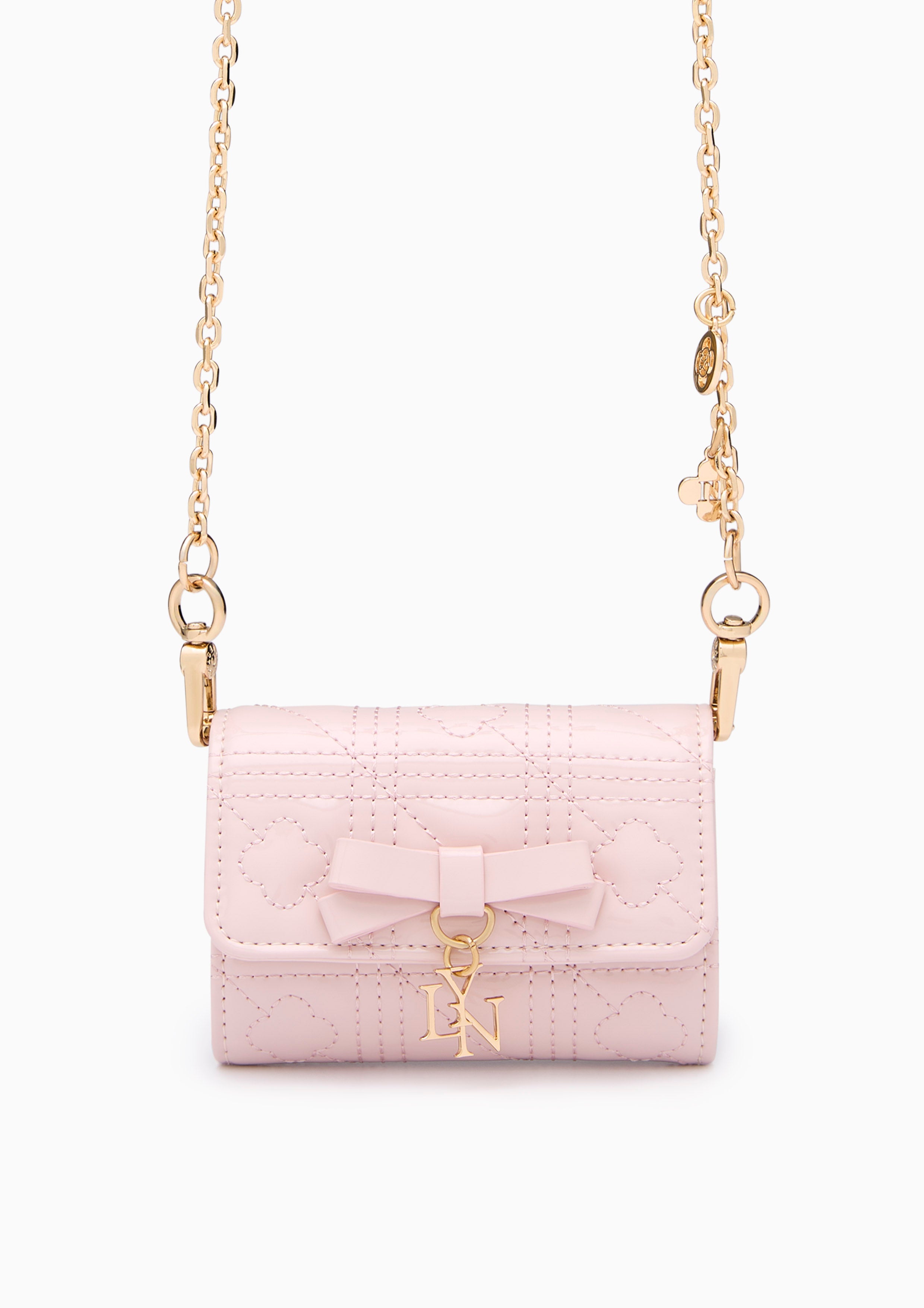 Baki Patent Short  Wallet On Chain - Light Pink
