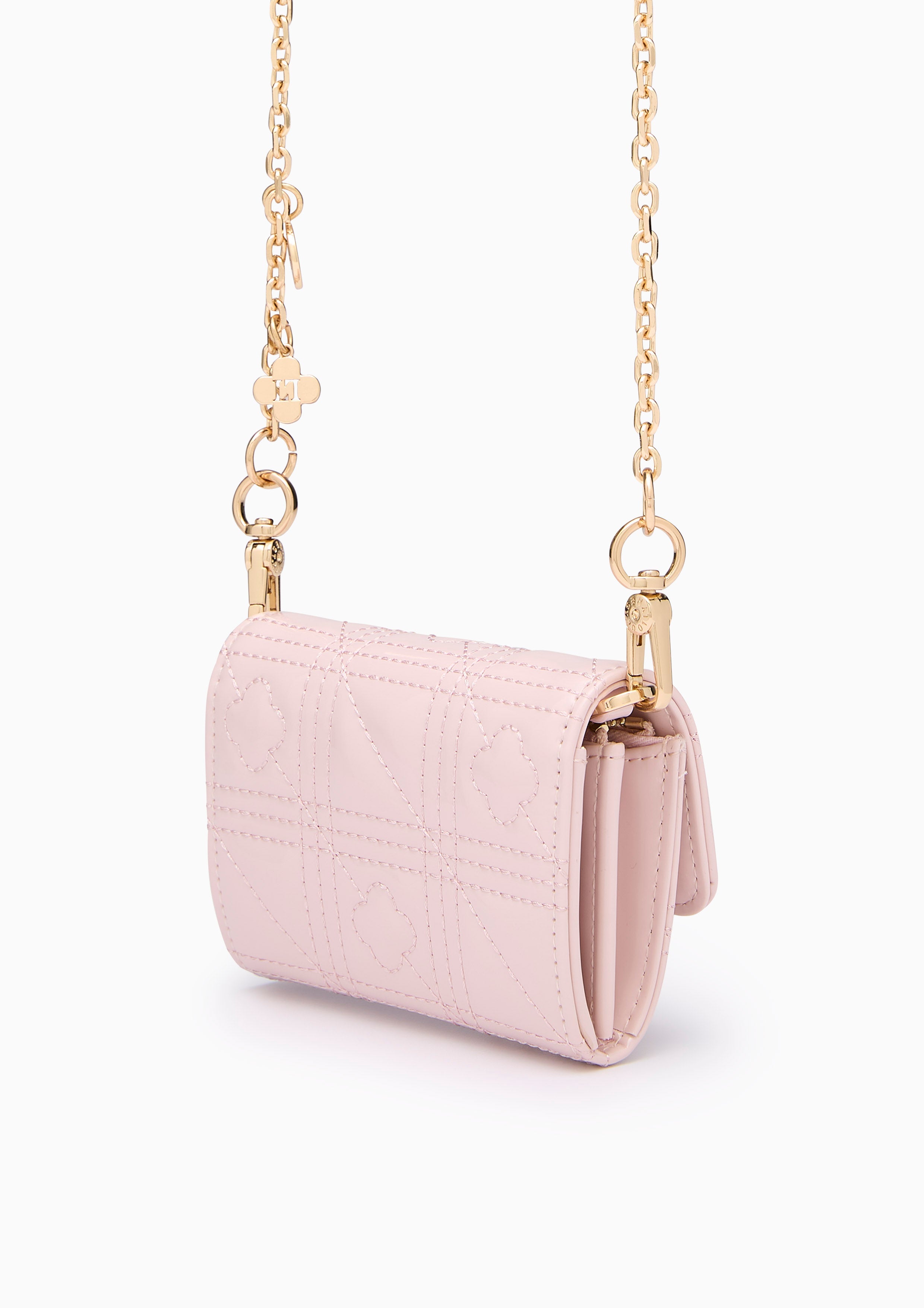 Baki Patent Short  Wallet On Chain - Light Pink
