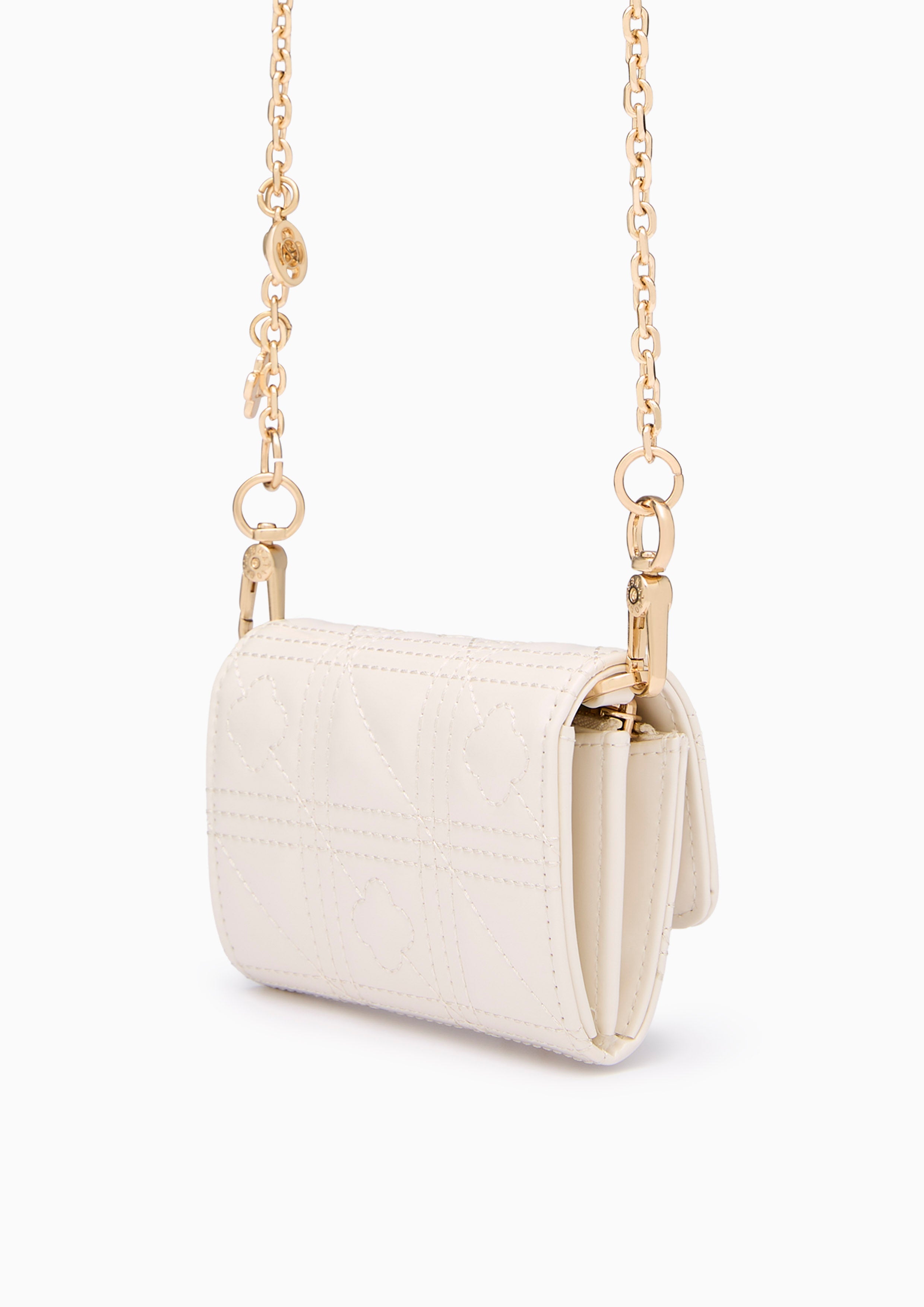 Baki Patent Short  Wallet On Chain - Ivory