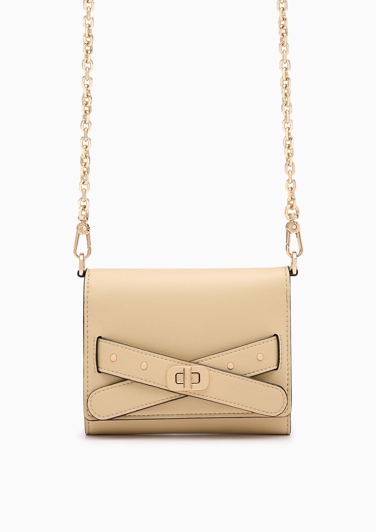 Ella Short  Wallet On Chain - Light Beige
