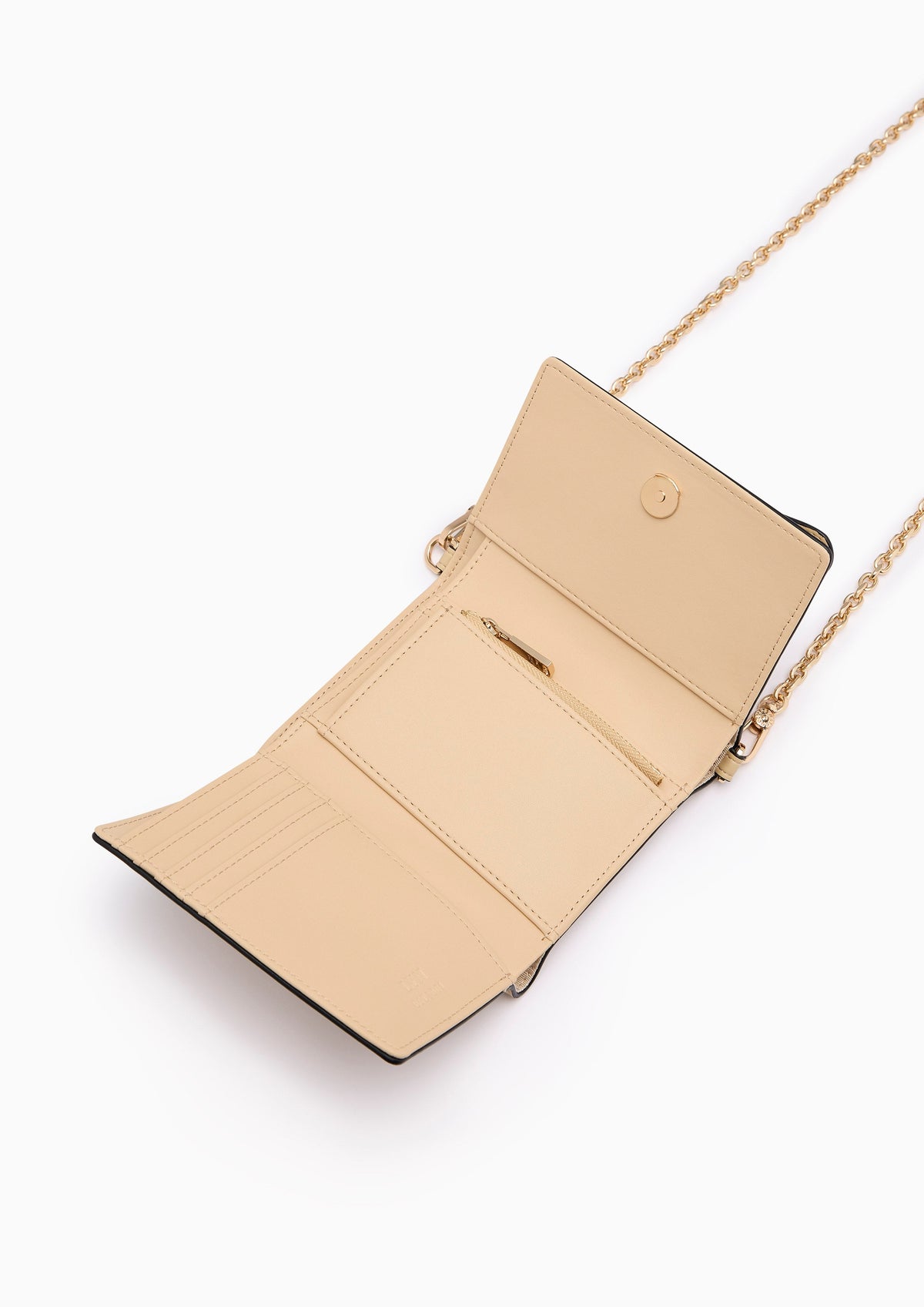 Ella Short  Wallet On Chain - Light Beige