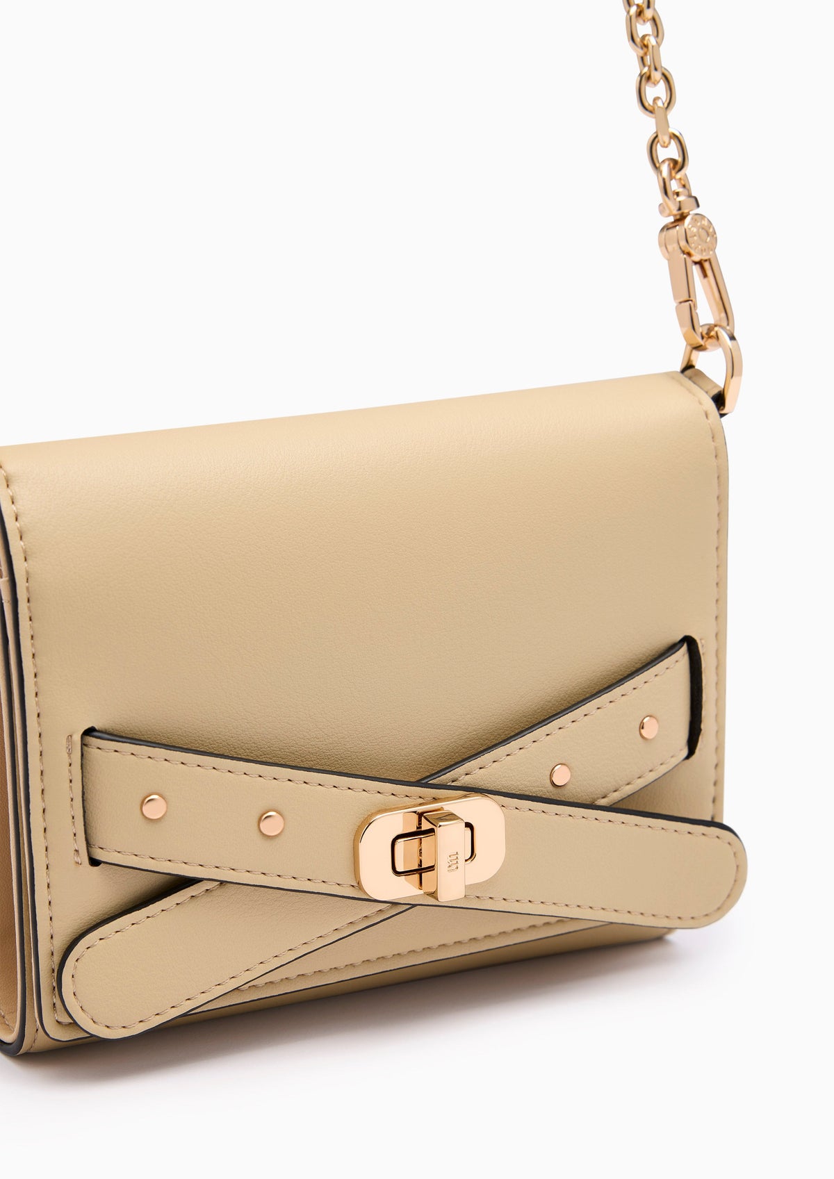 Ella Short  Wallet On Chain - Light Beige
