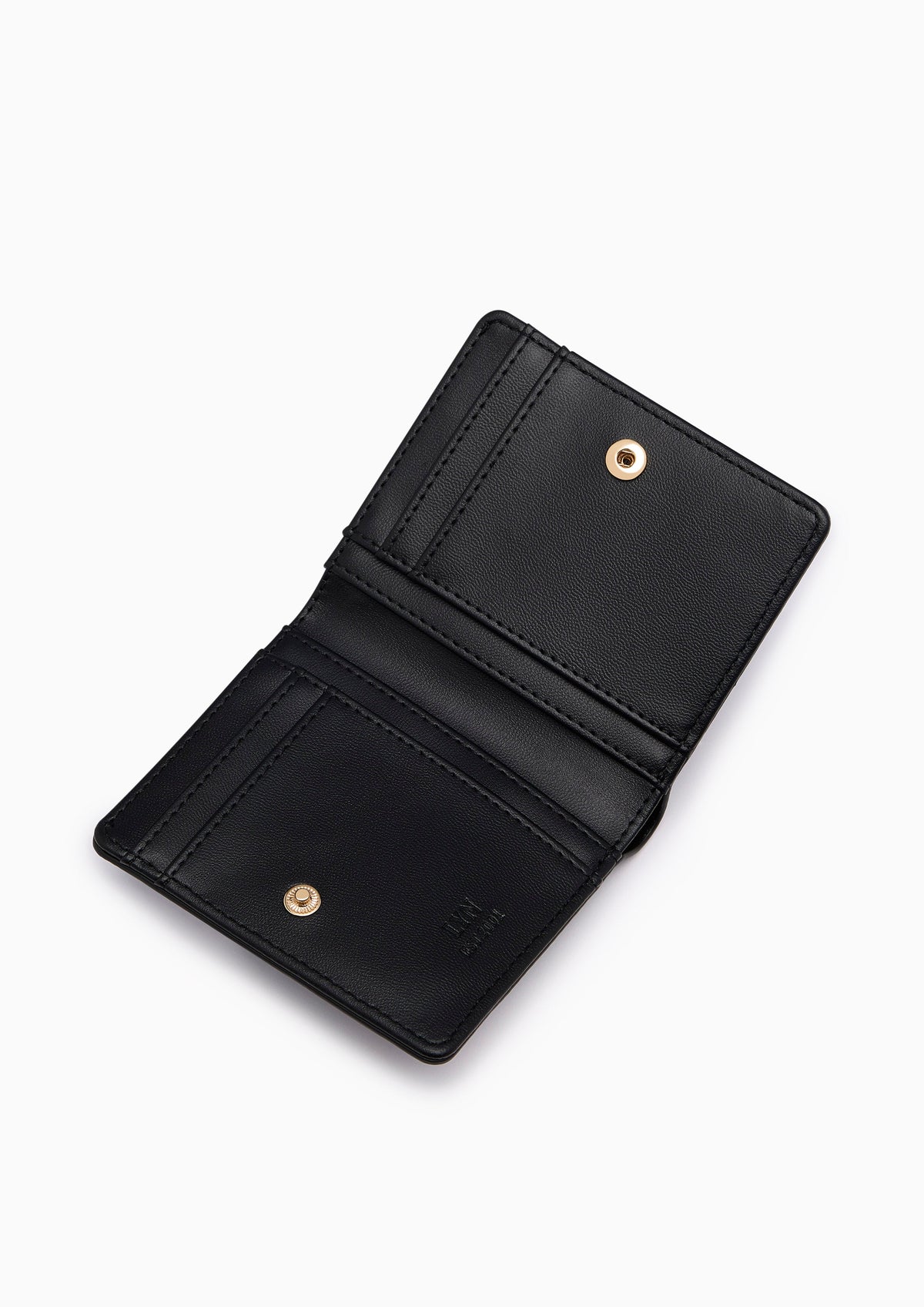 Re-Edit Daisy Compact  Wallet- Printed Black