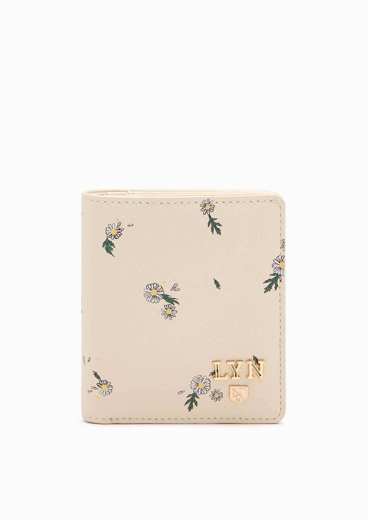 Re-Edit Daisy Compact  Wallet- Light Printed Yellow