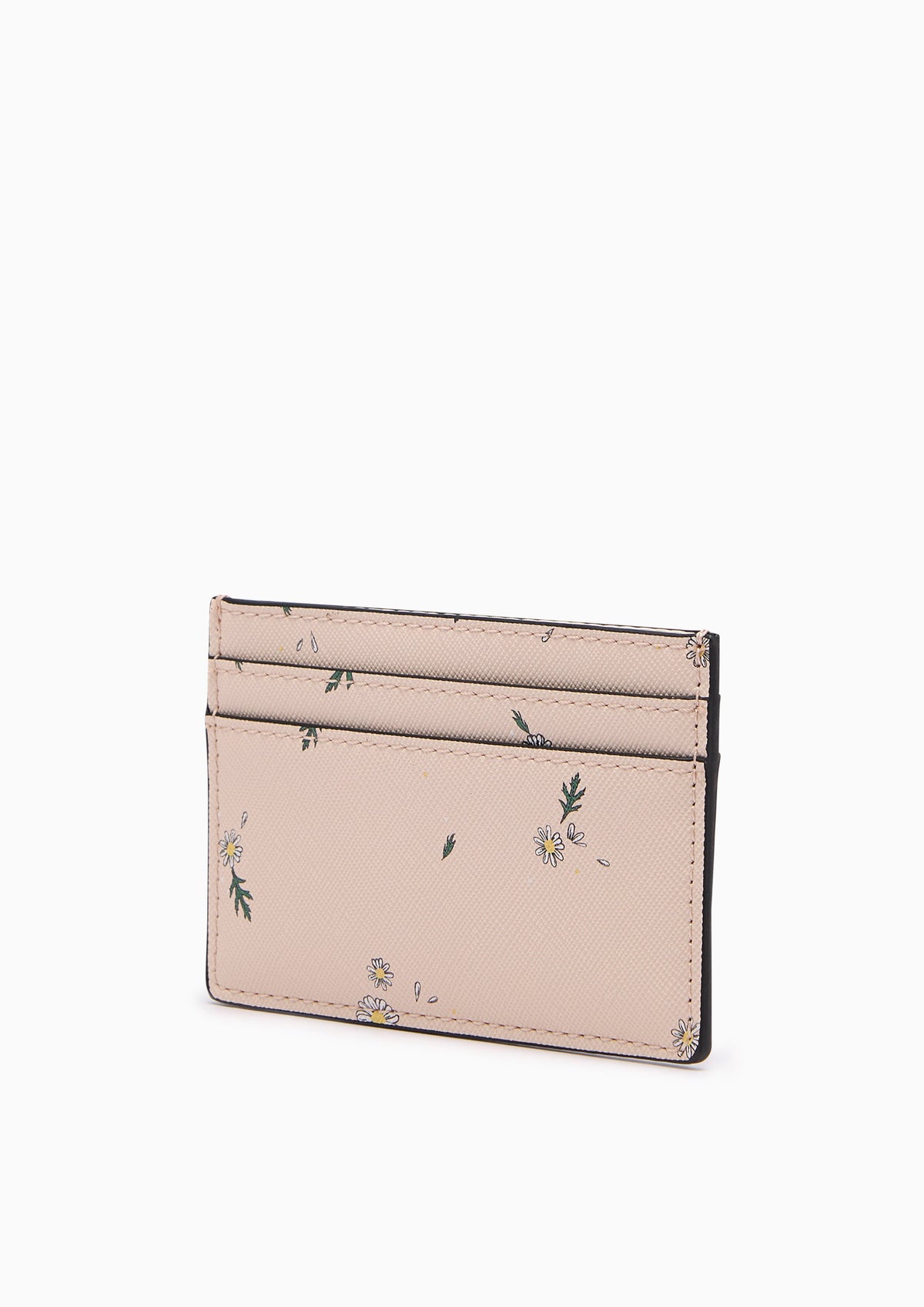Re-Edit Daisy Card Holder Wallet- Printed Beige