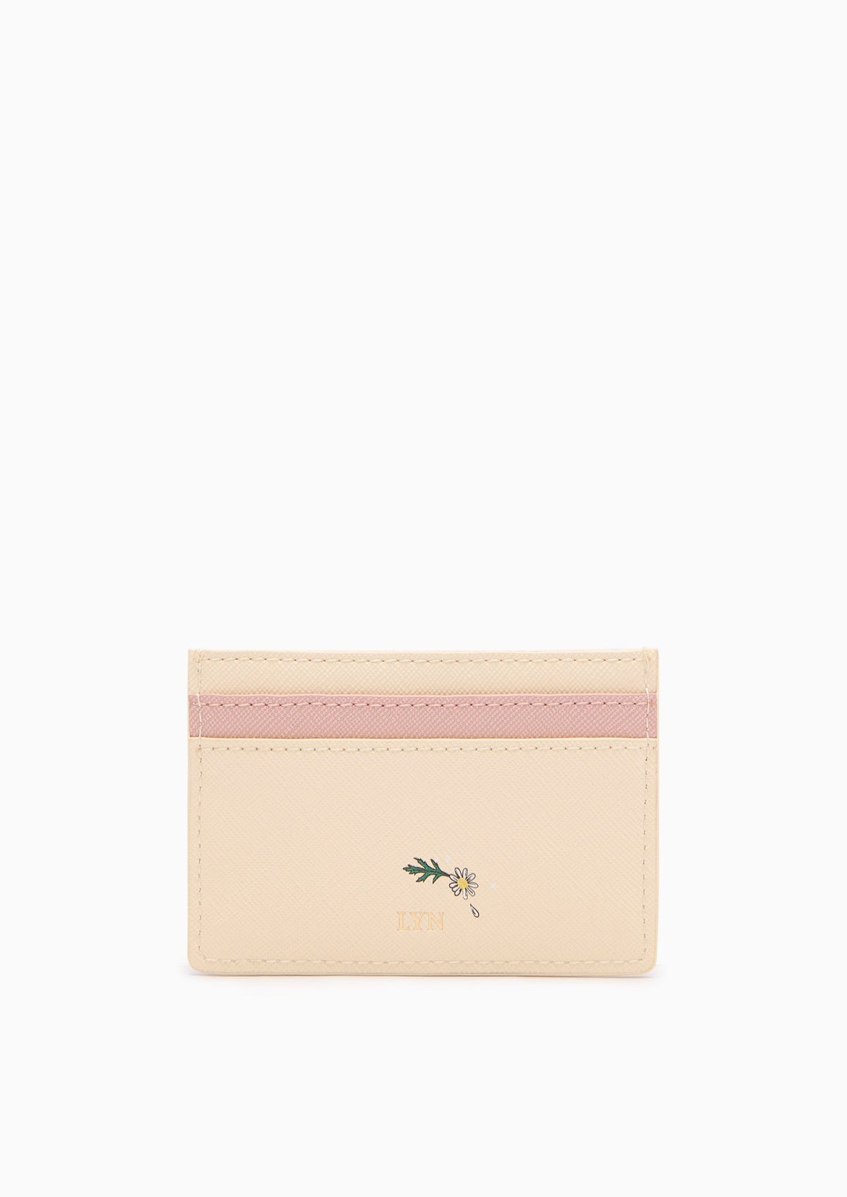 Re-Edit Daisy Card Holder Wallet- Light Printed Yellow