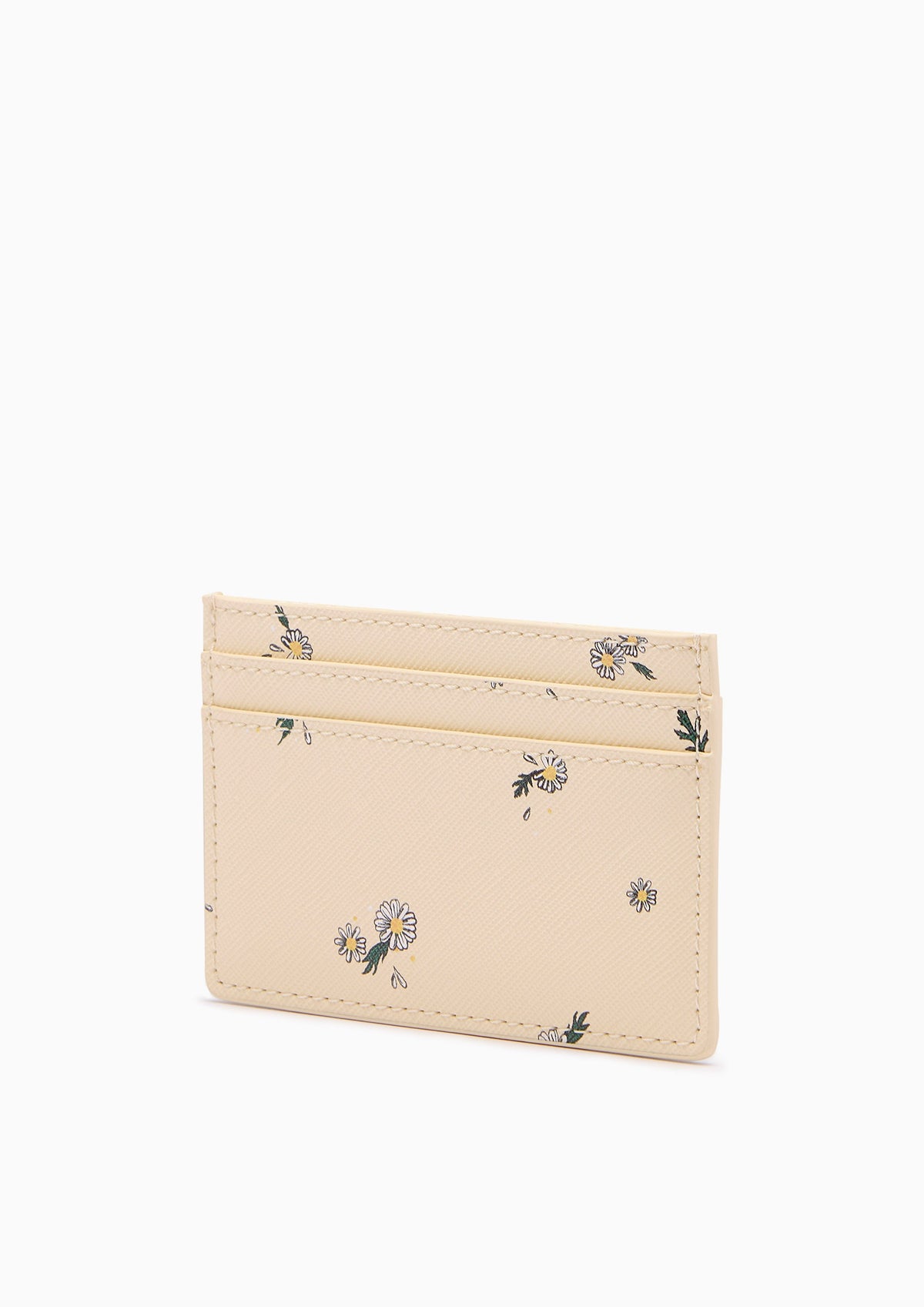 Re-Edit Daisy Card Holder Wallet- Light Printed Yellow