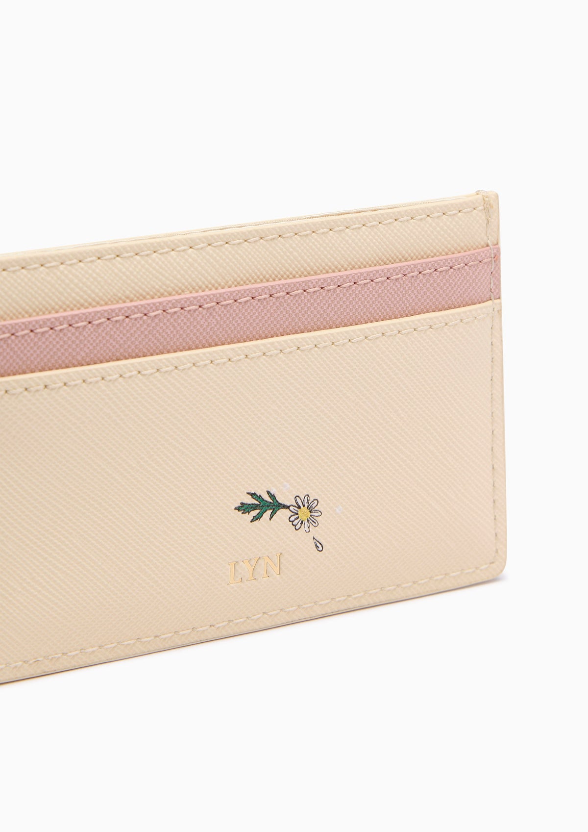 Re-Edit Daisy Card Holder Wallet- Light Printed Yellow