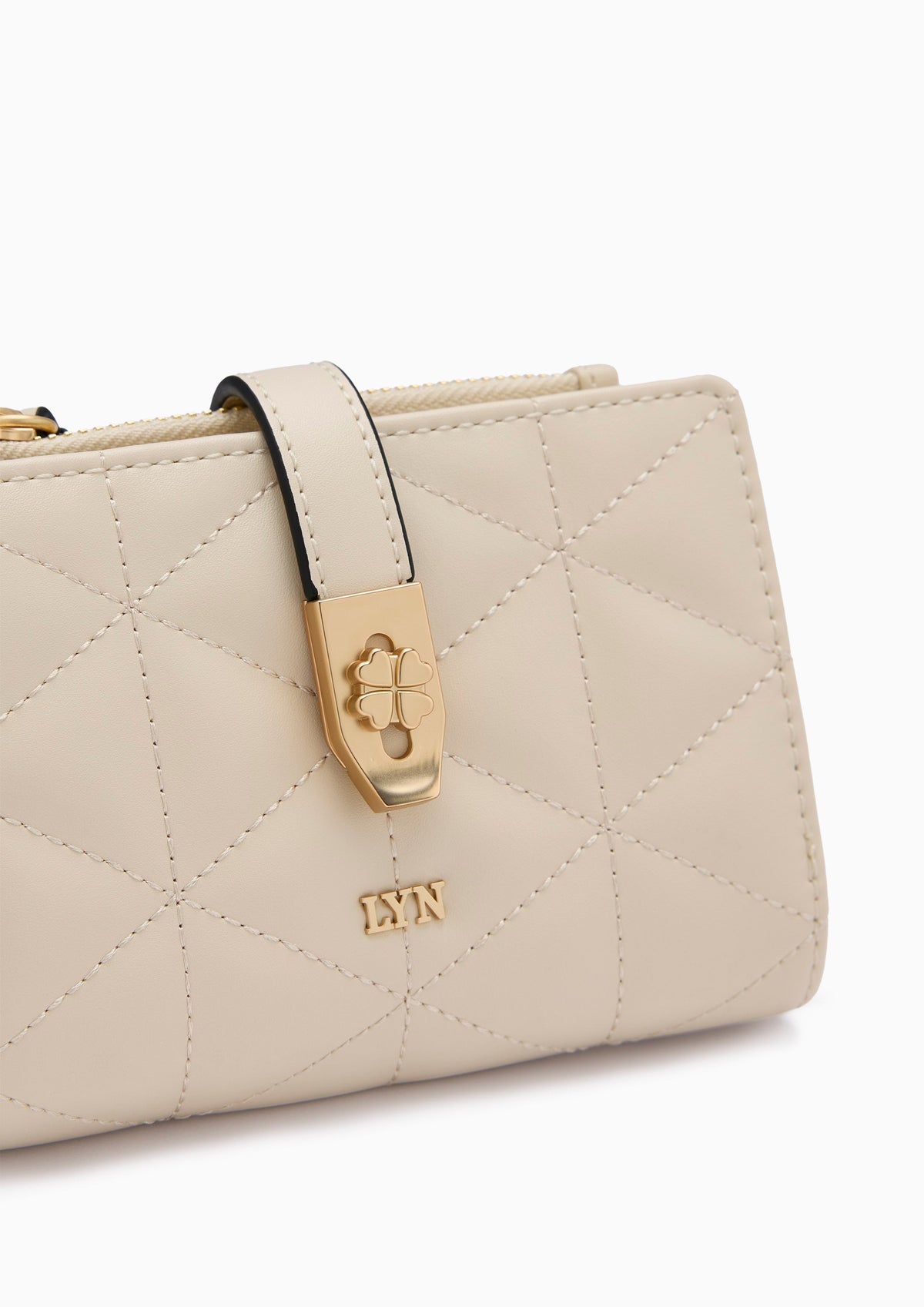 Re-Edit Manifest Q Semi Long Wallet- Light Beige