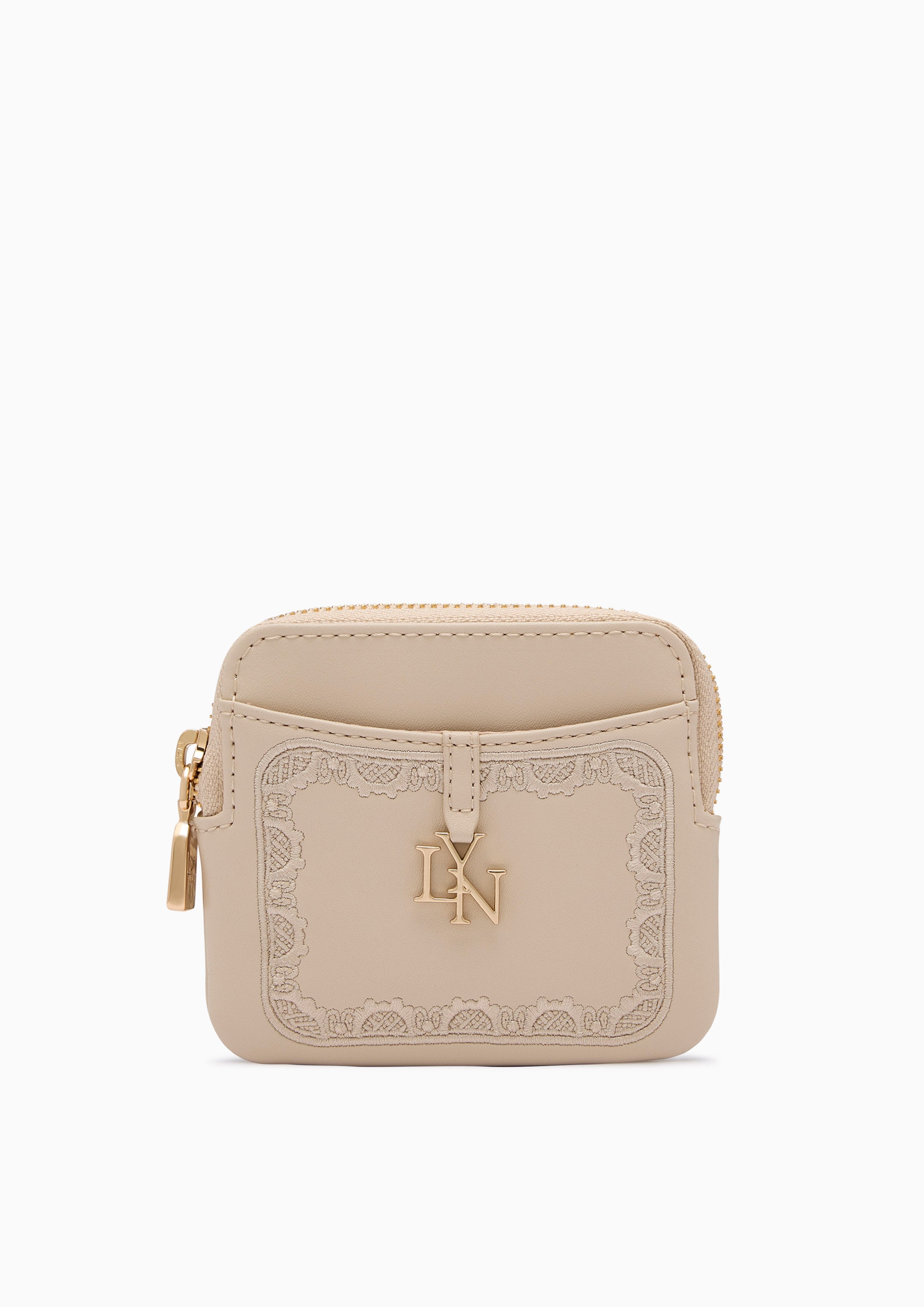 Wimsy Coin Zip Short Wallet - Light Beige