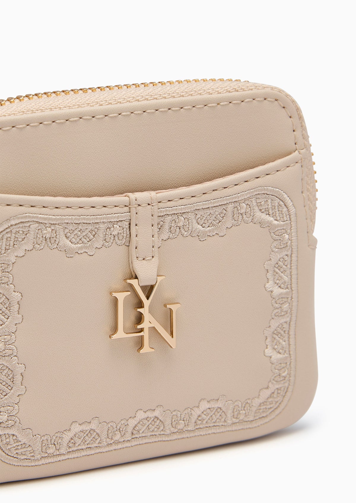 Wimsy Coin Zip Short Wallet - Light Beige