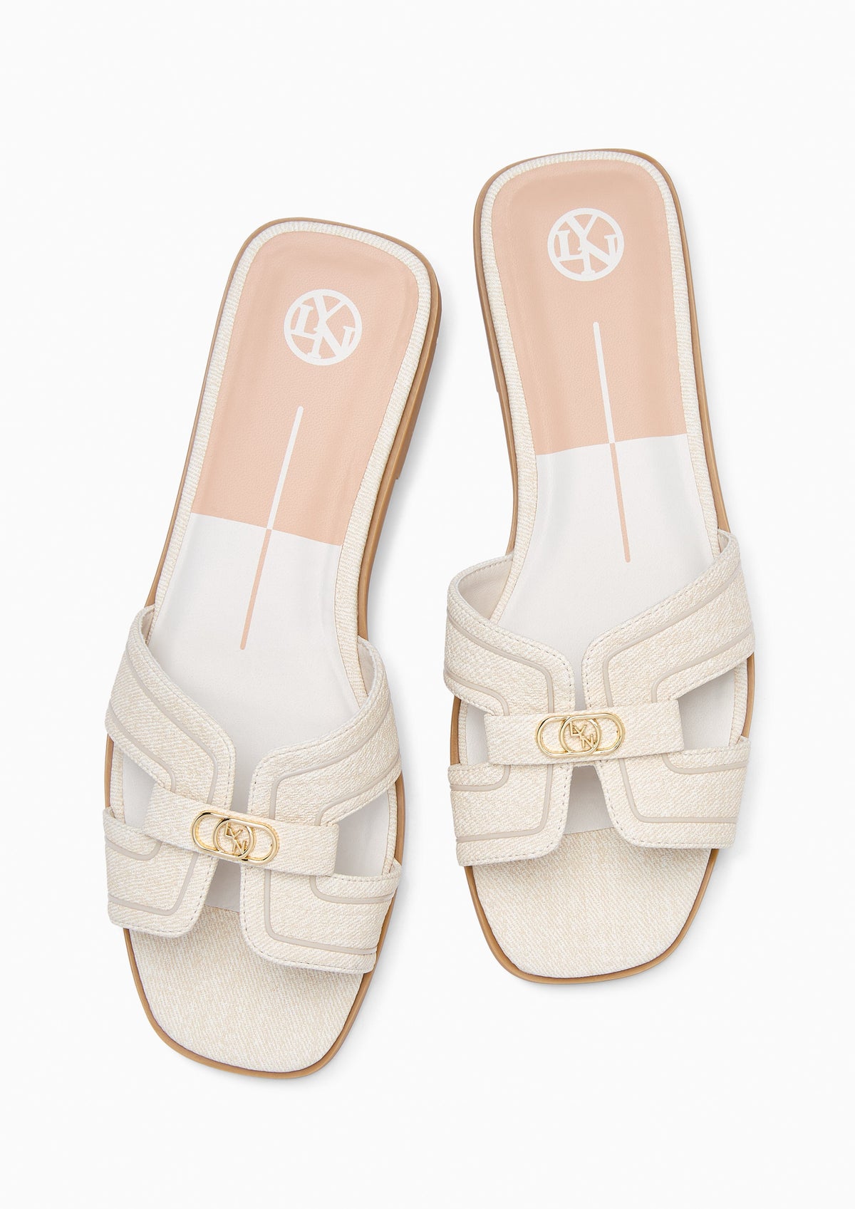 Hey Denim Flats and Sandals - Biege Variation 2