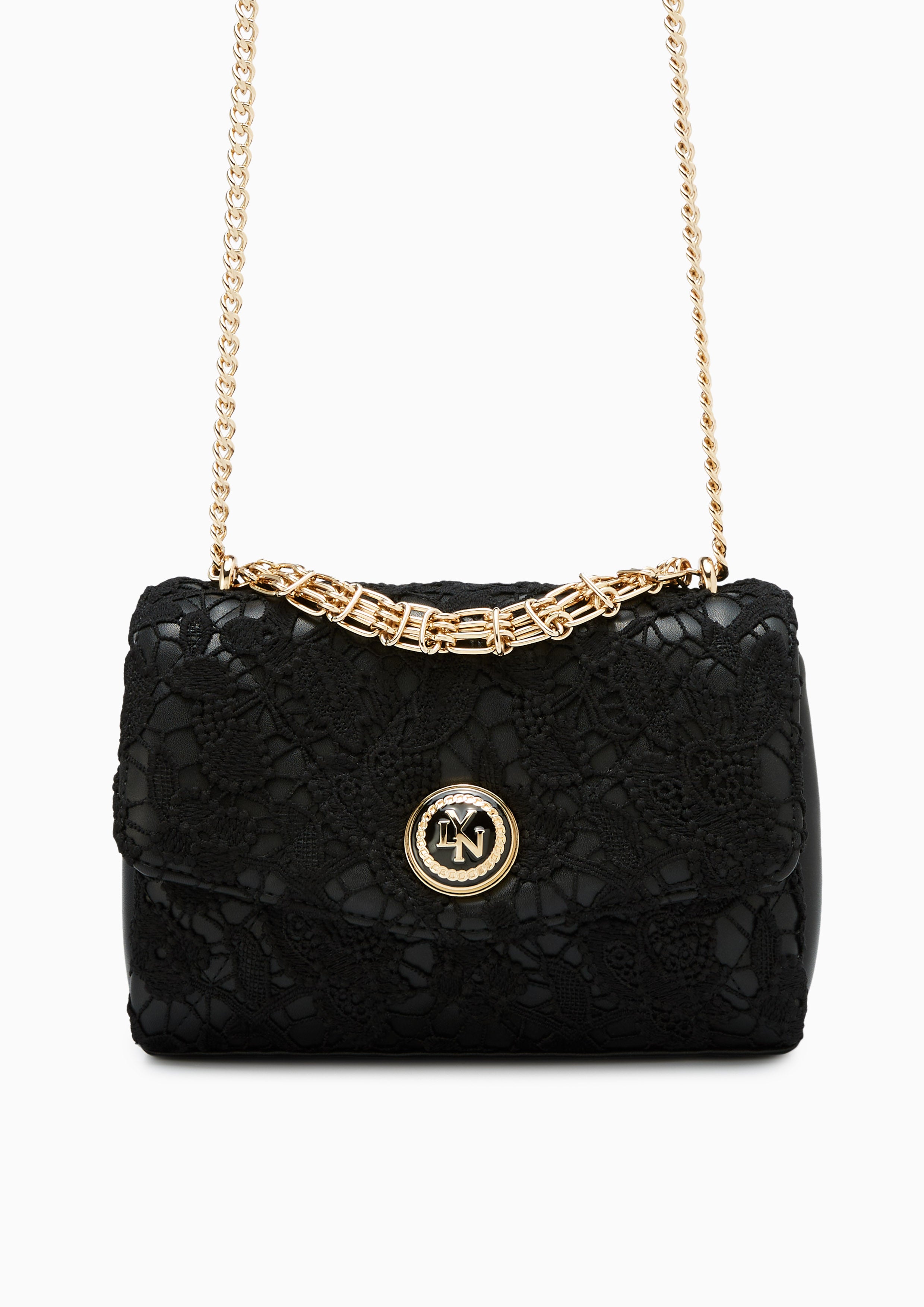 Serena II Lace Crossbody Bag - Black