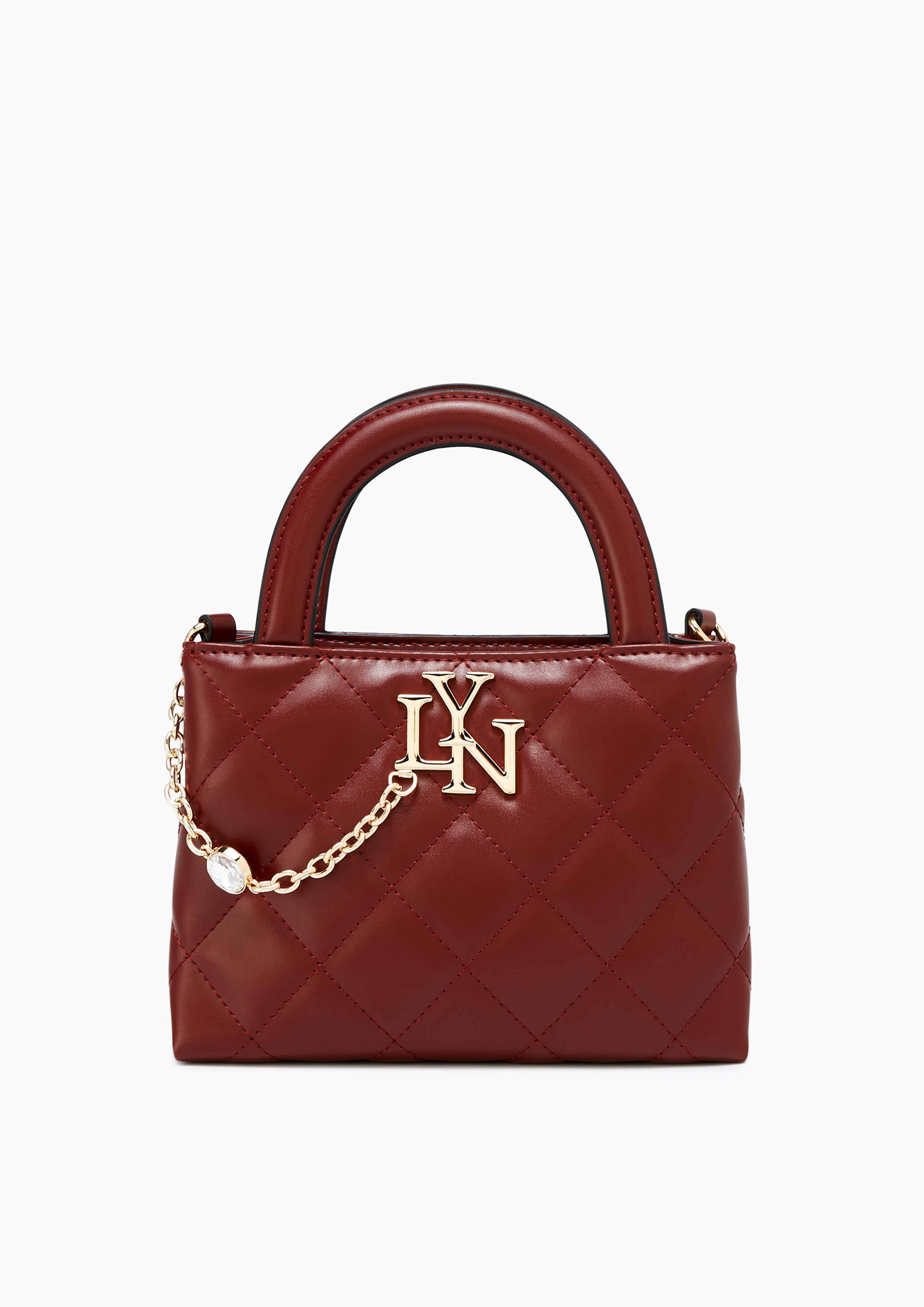 Antoinette Top Handle Handbag - Dark Red