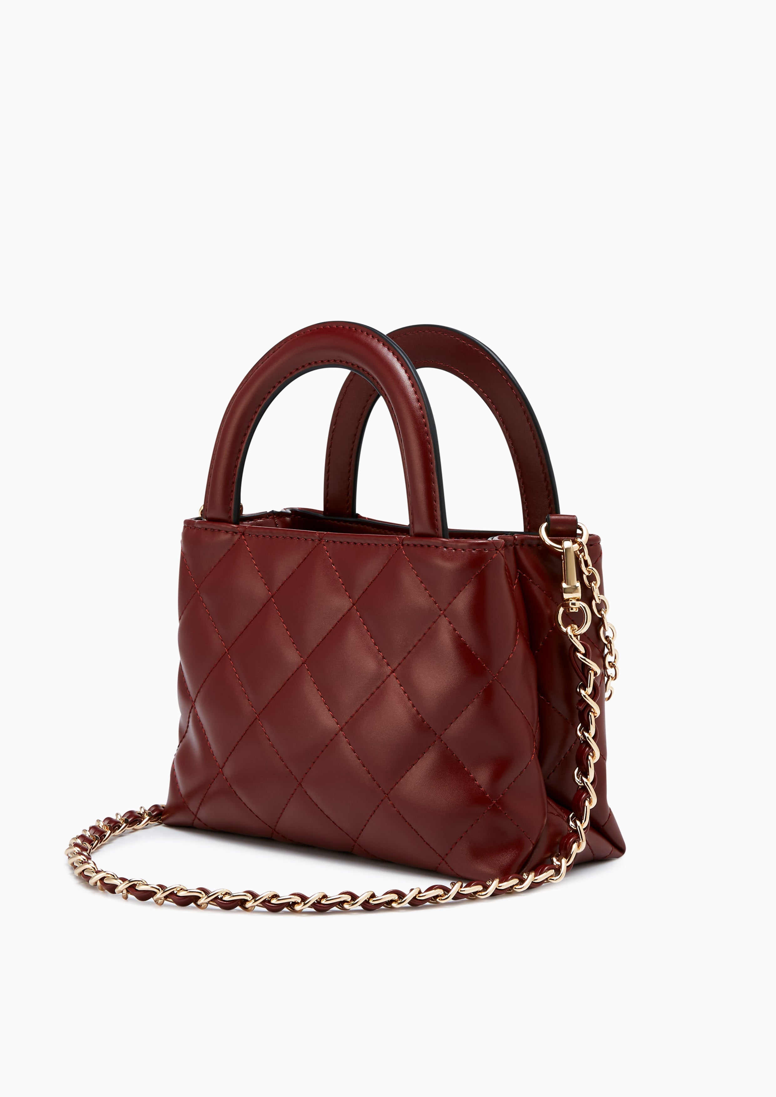 Antoinette Top Handle Handbag - Dark Red