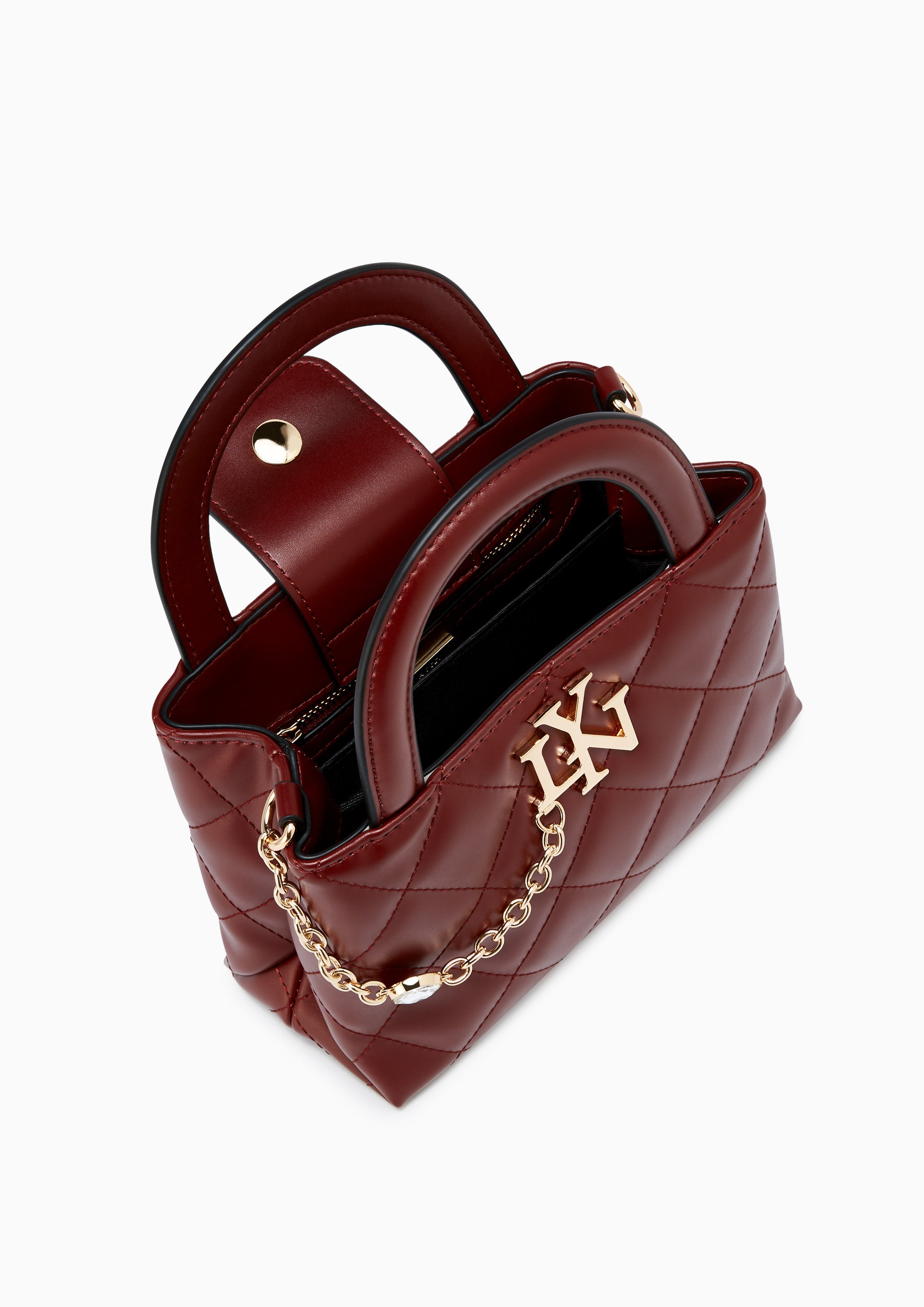 Antoinette Top Handle Handbag - Dark Red