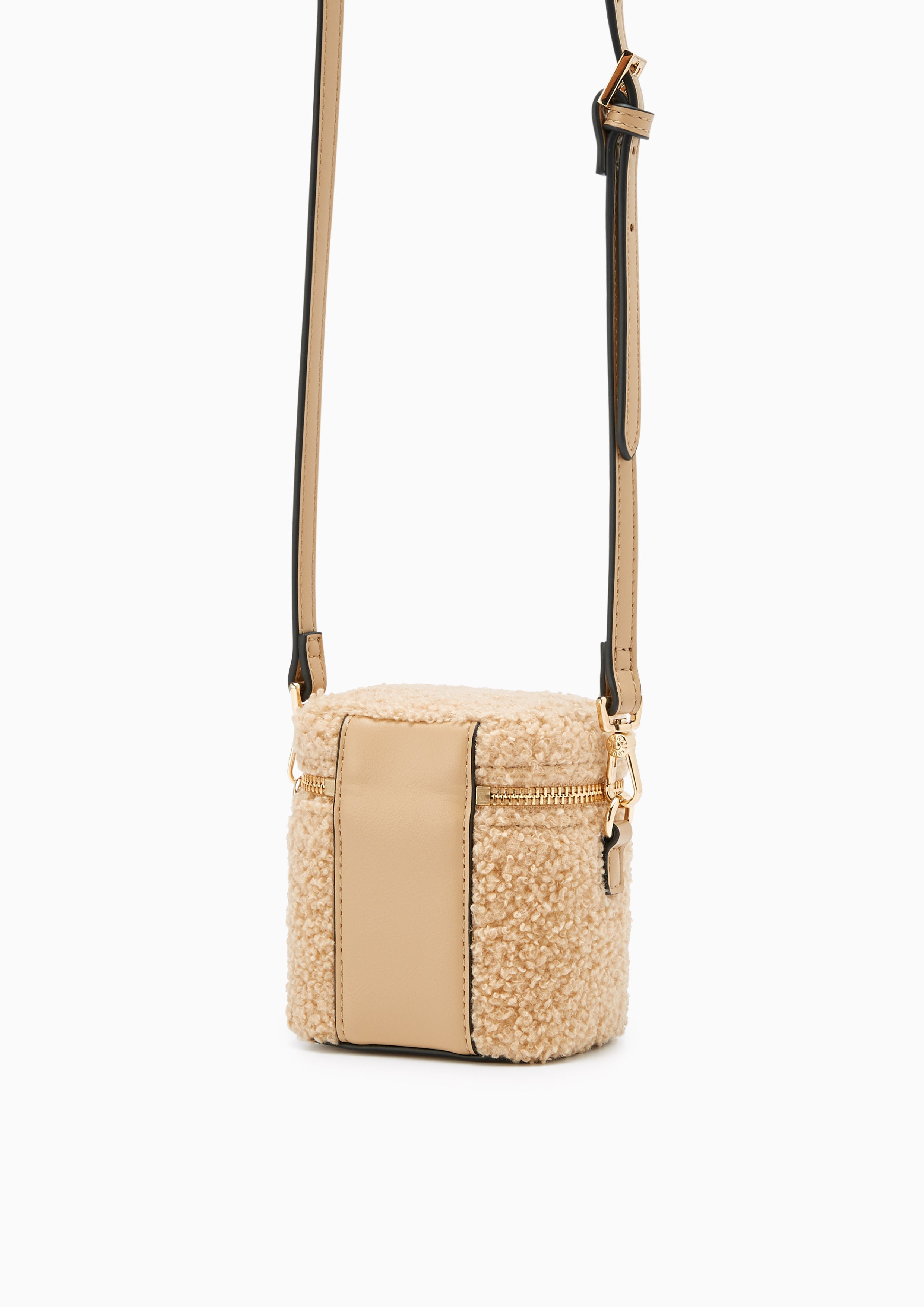 Gracelyn Fur  Crossbody Bag - Light Brown