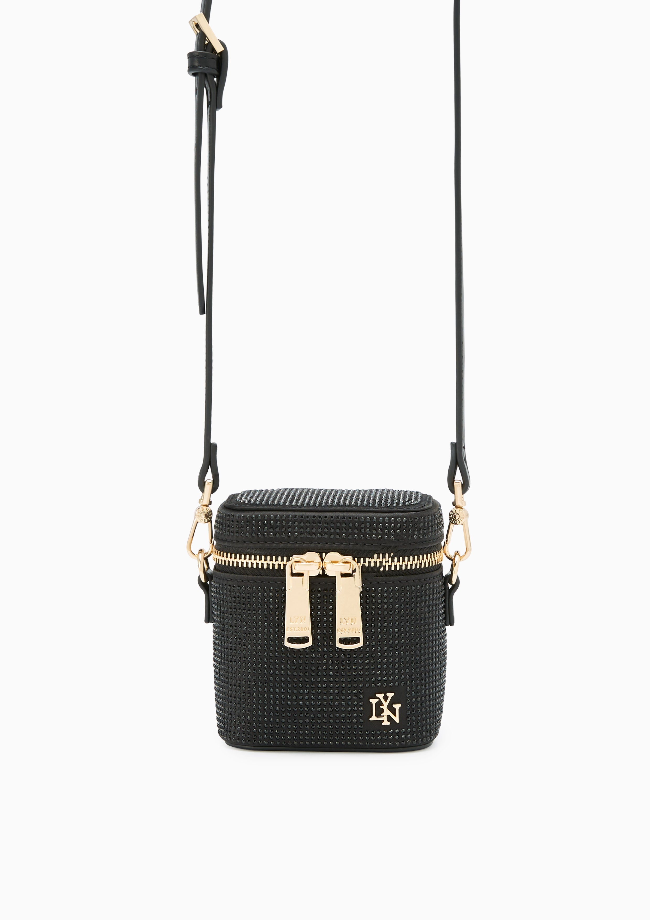 Gracelyn Diamond  Crossbody Bag - Black