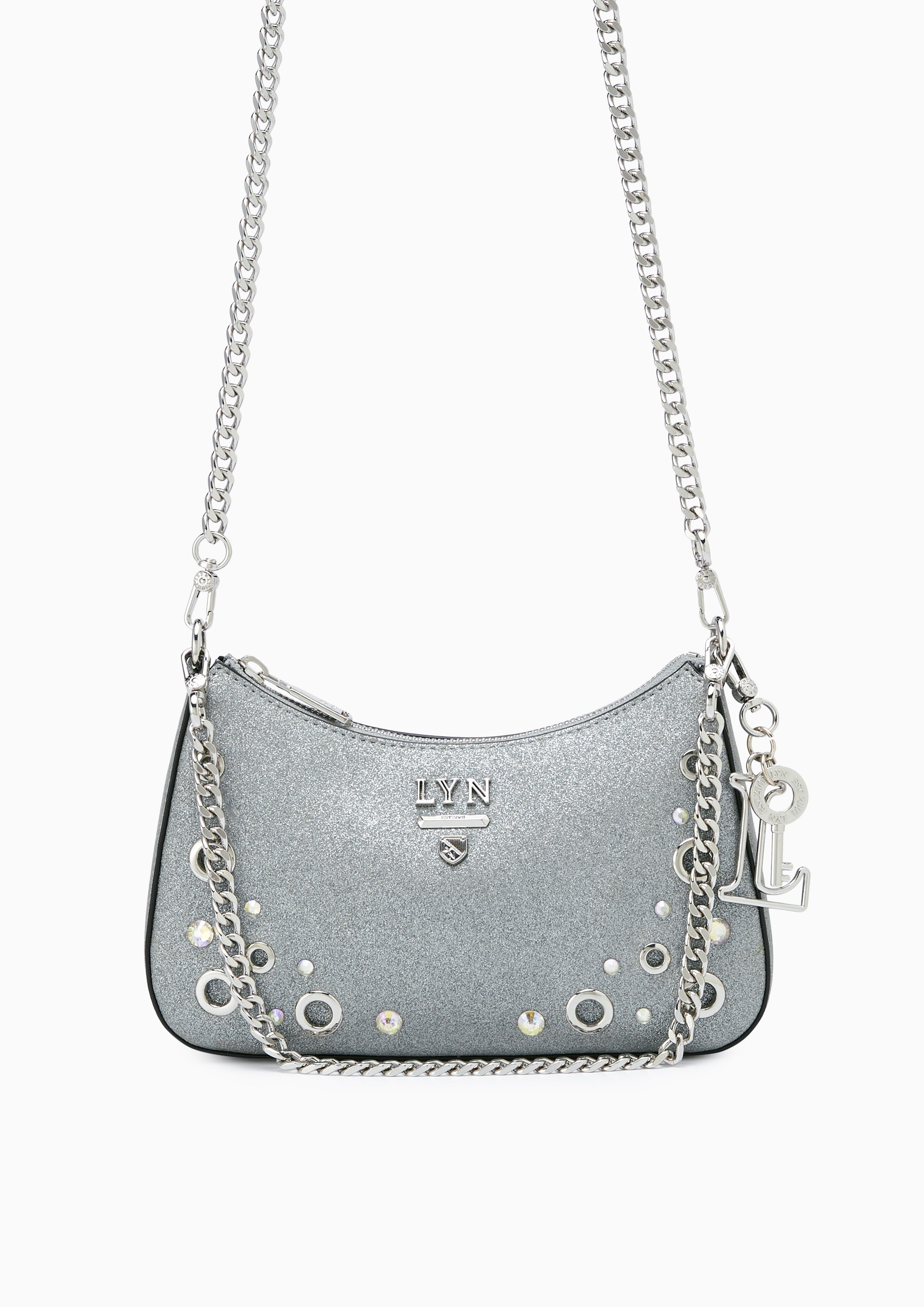 Tricia Granite S Shoulder Bag - Silver