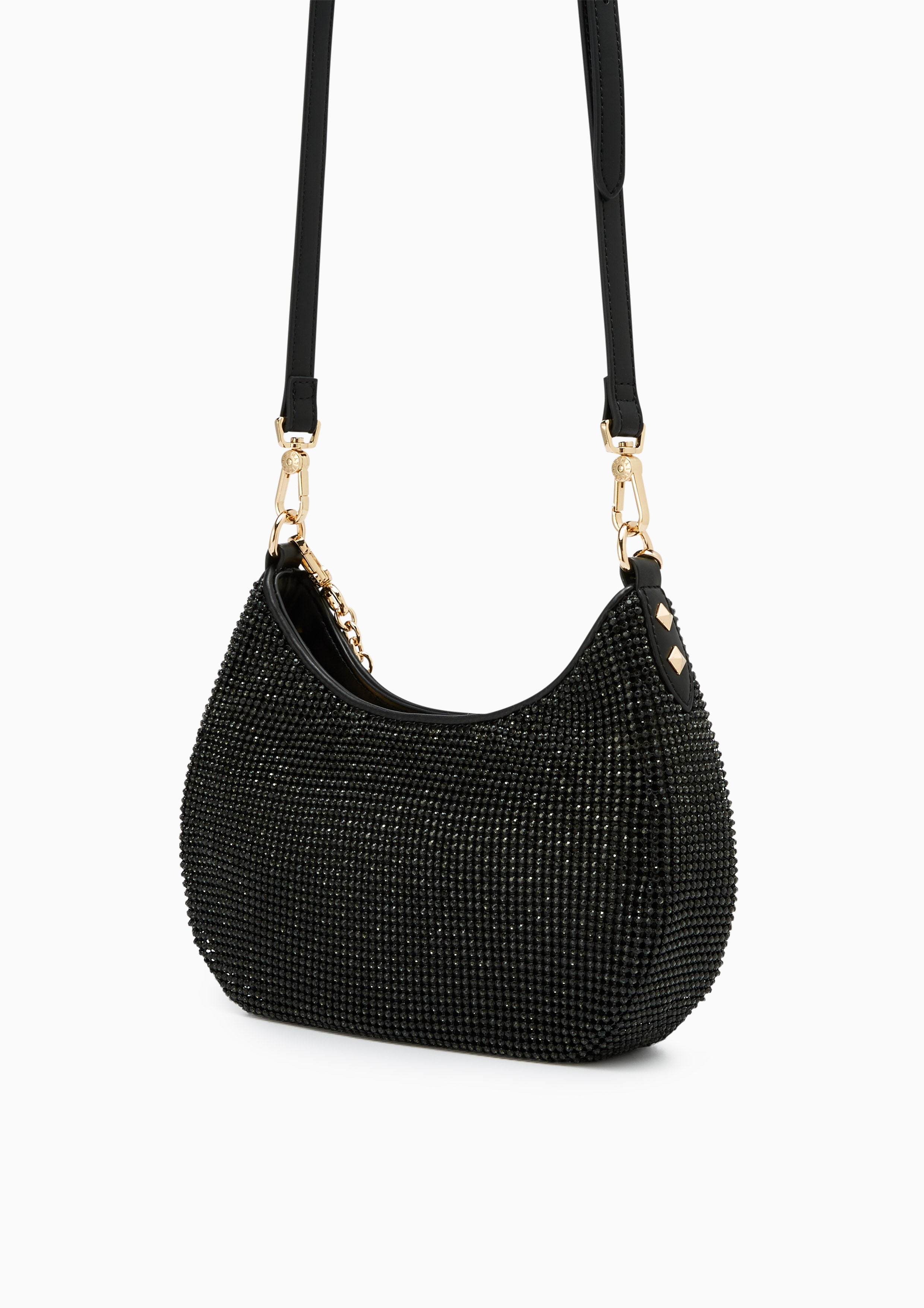 Cheri S Crystal Shoulder Bag - Black