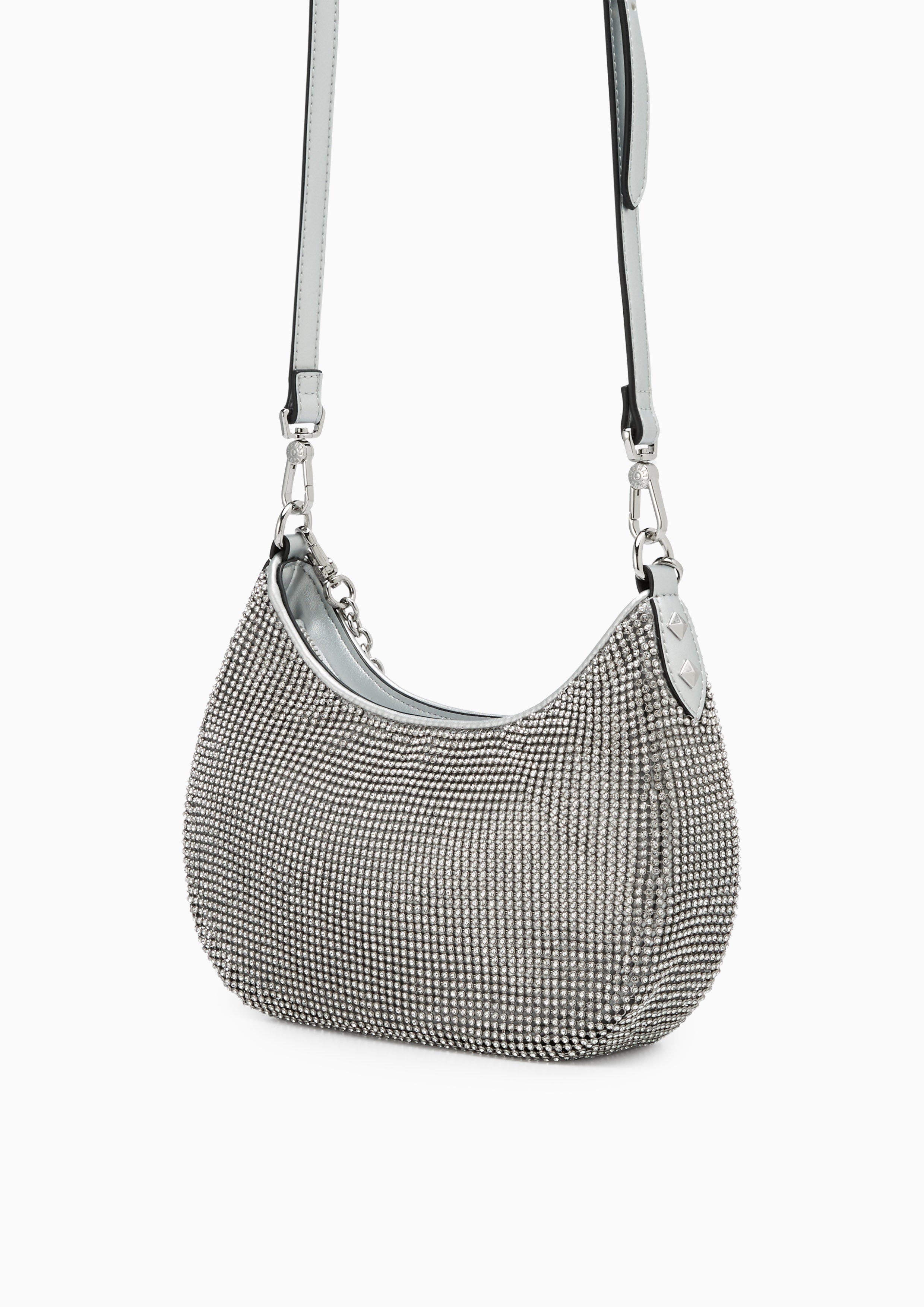 Cheri S Crystal Shoulder Bag - Silver