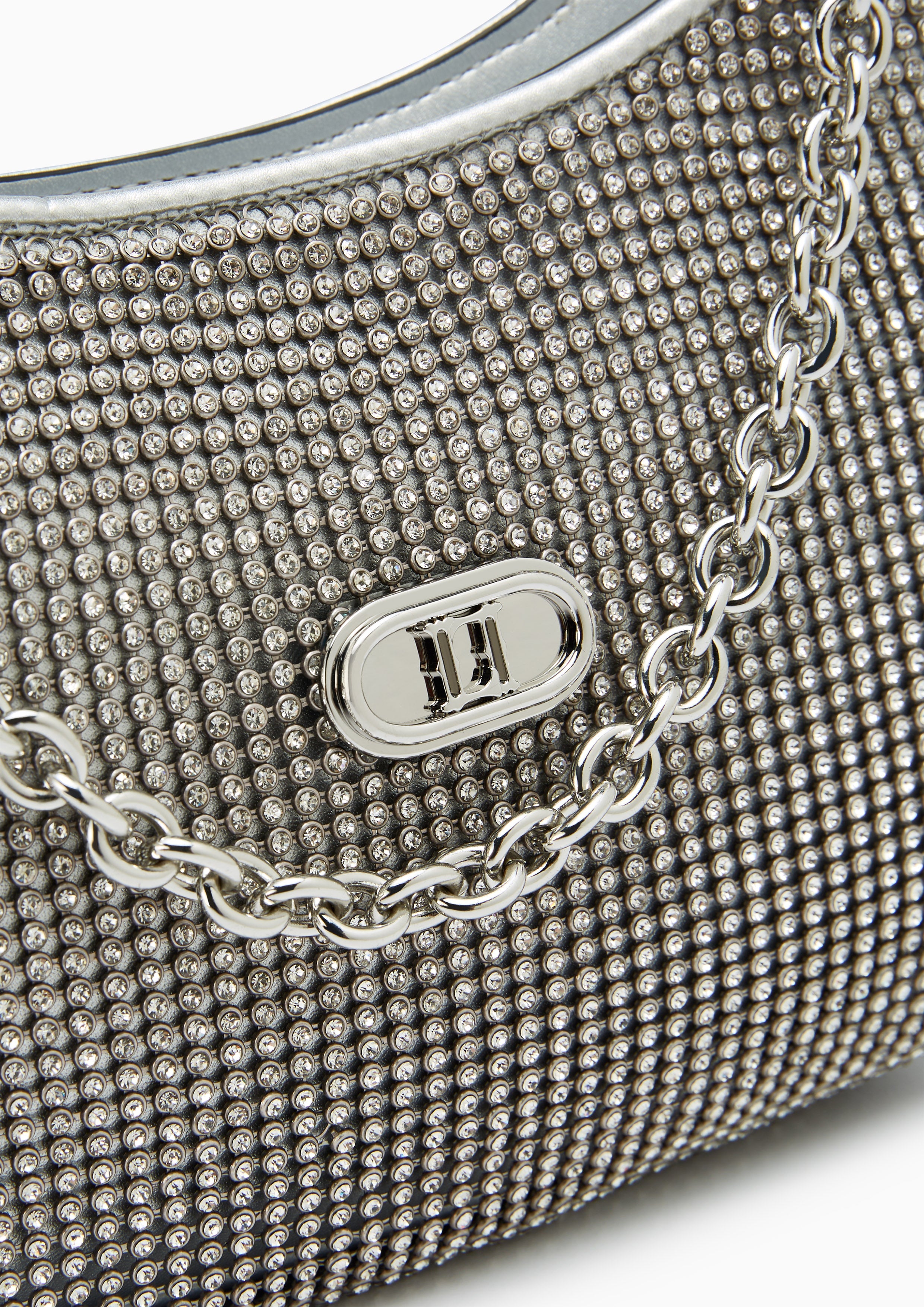 Cheri S Crystal Shoulder Bag - Silver