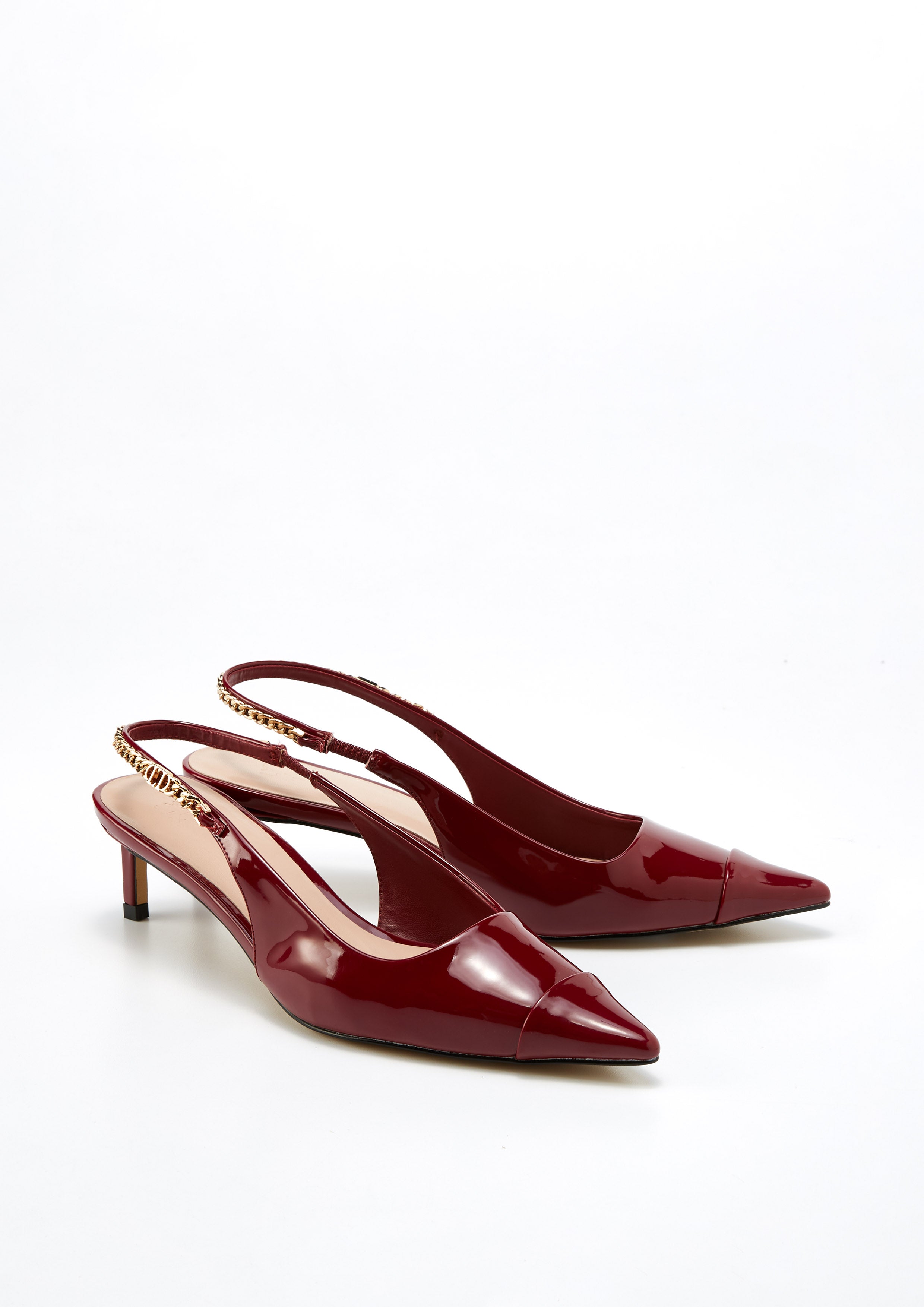 Chilly Slingback Heels - Dark Red