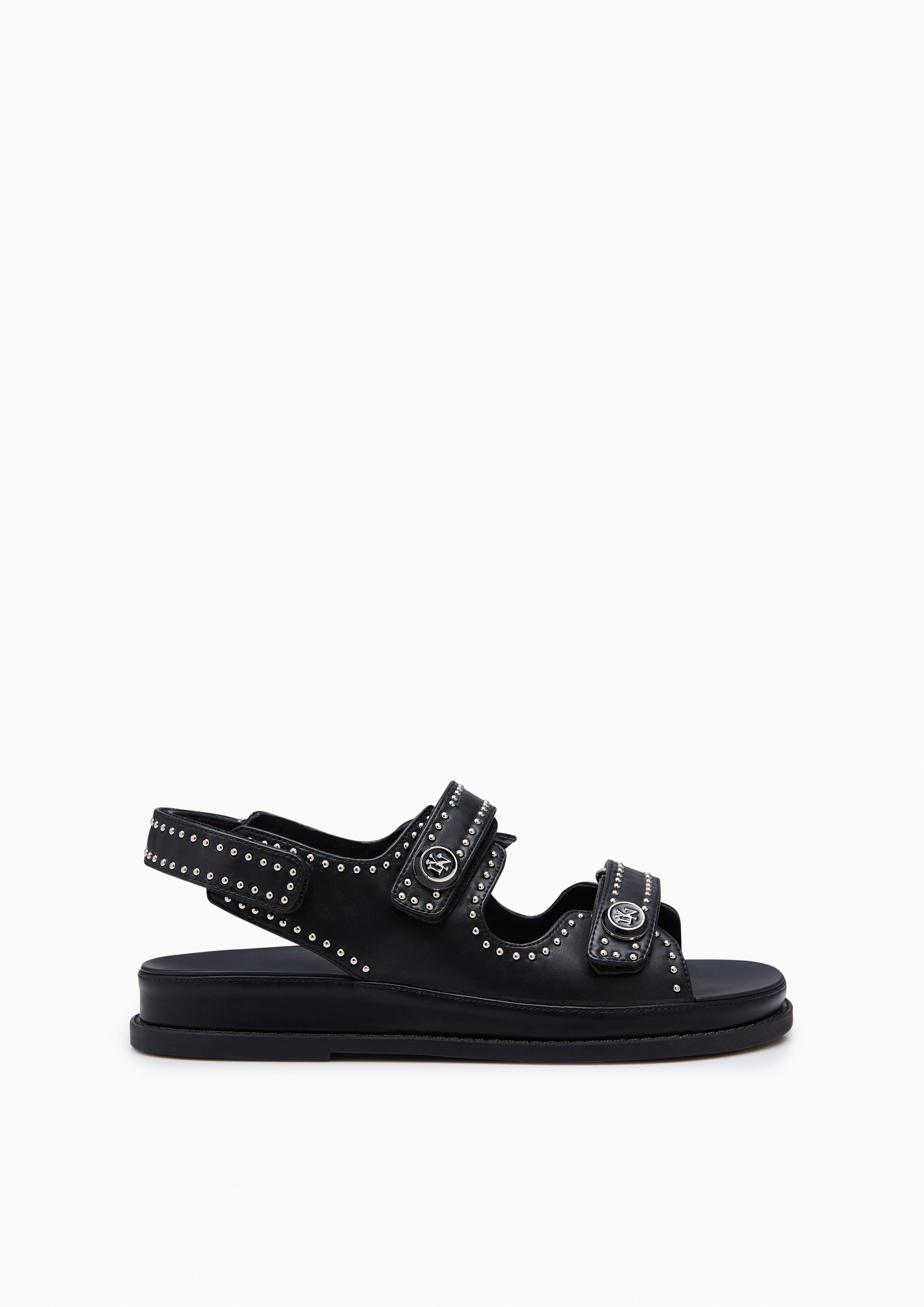 Lexi Stud Flats And Sandals - Black