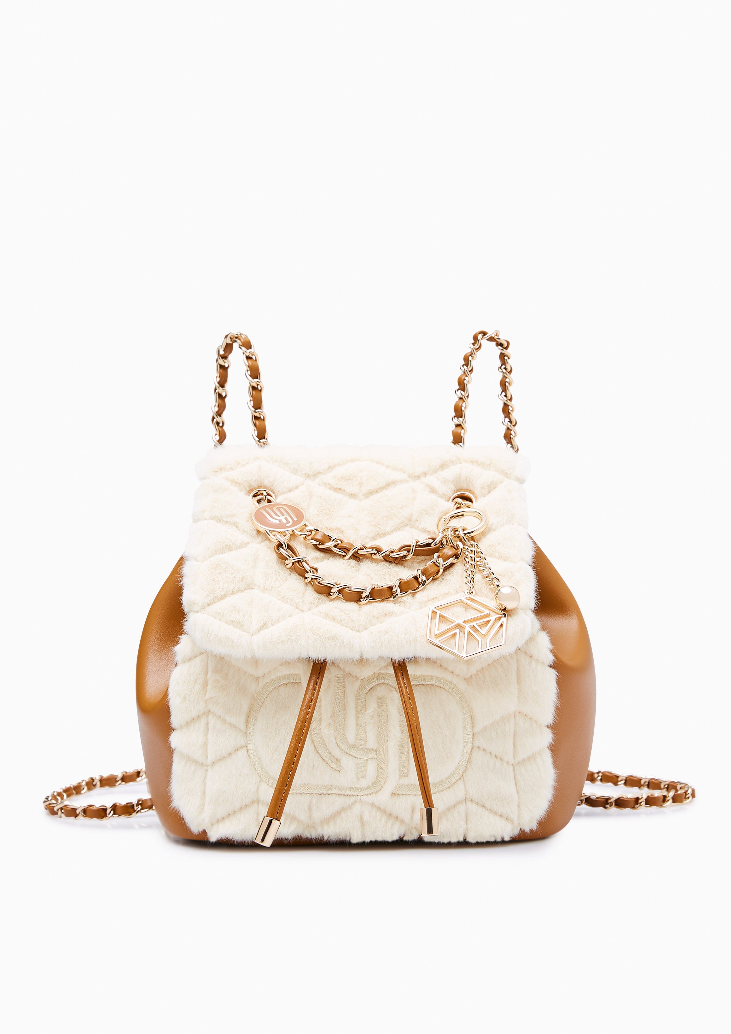 Abbey Fur Infinite Mini Backpack - Tan