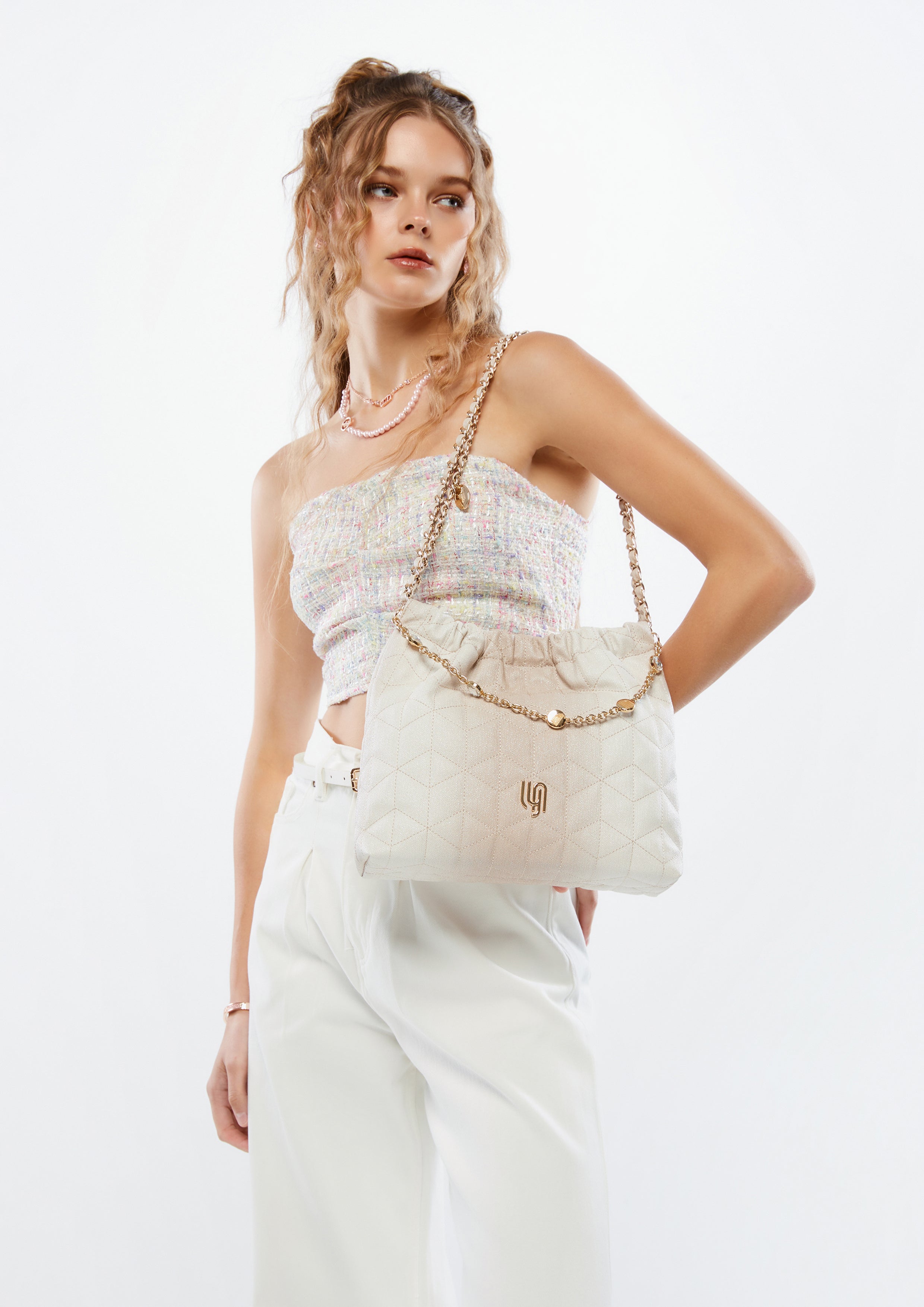 Monet Party Infinite  L Shoulder Bag - White