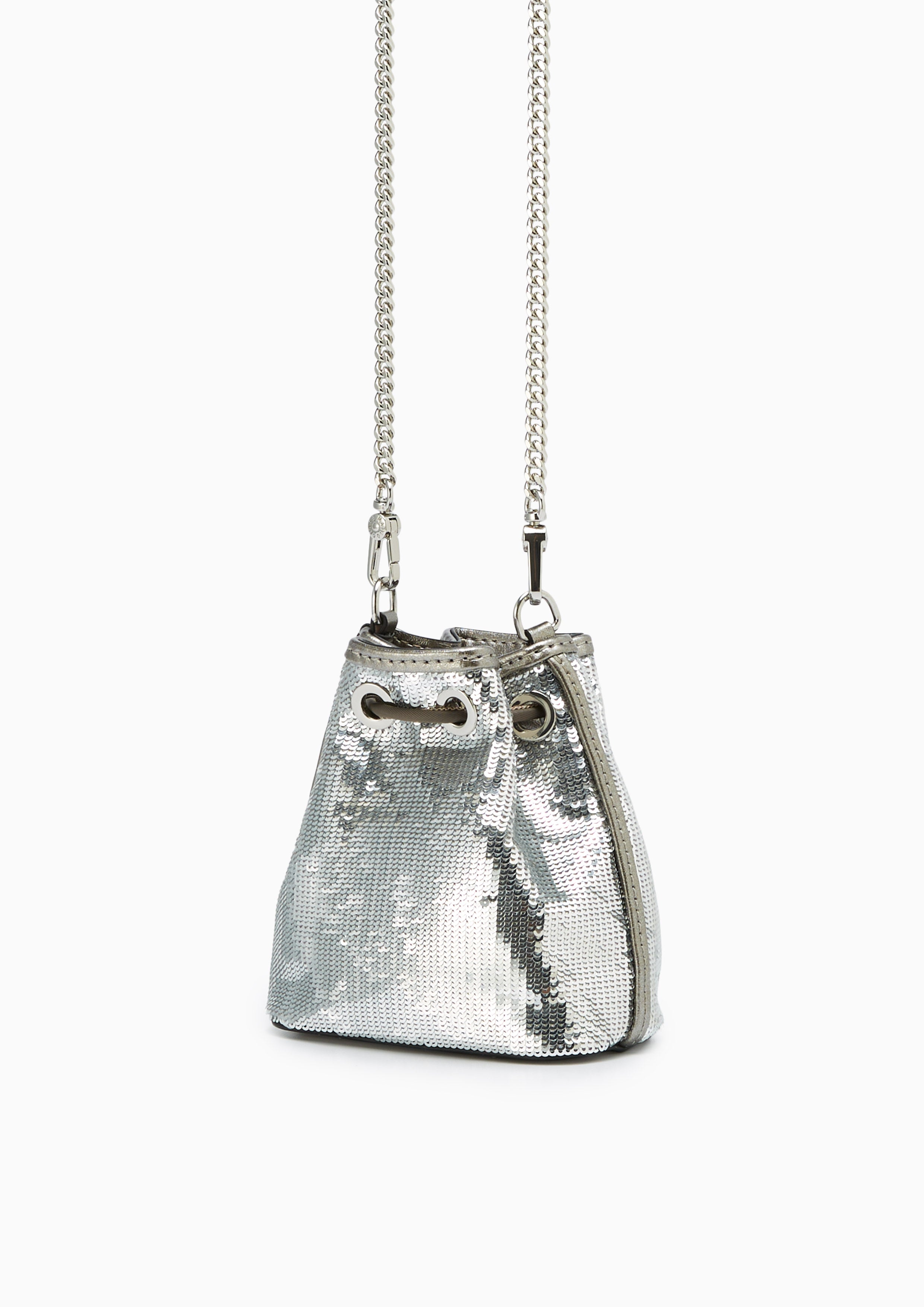 Sparkle Mini  Bucket Bag - Silver