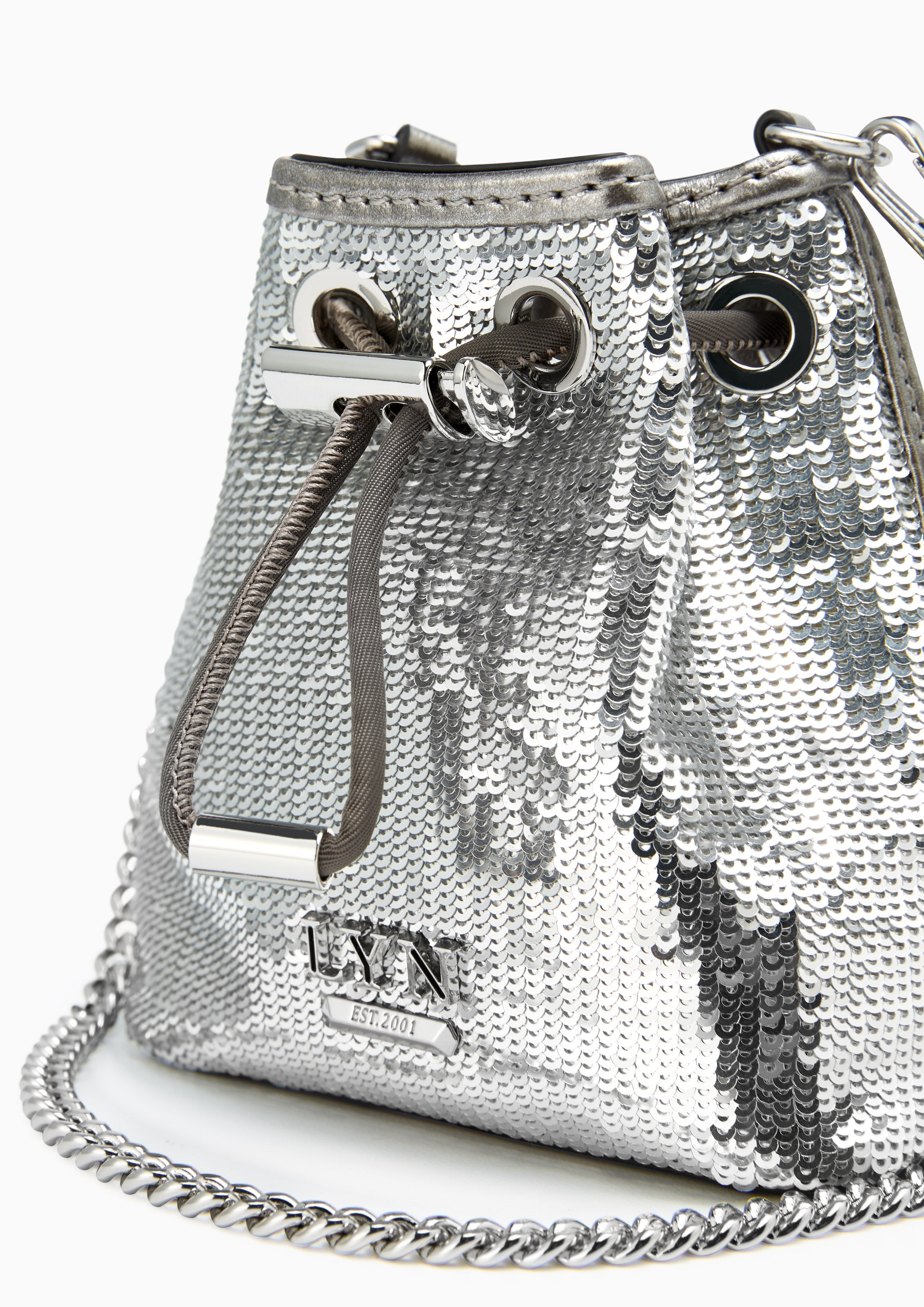 Sparkle Mini  Bucket Bag - Silver