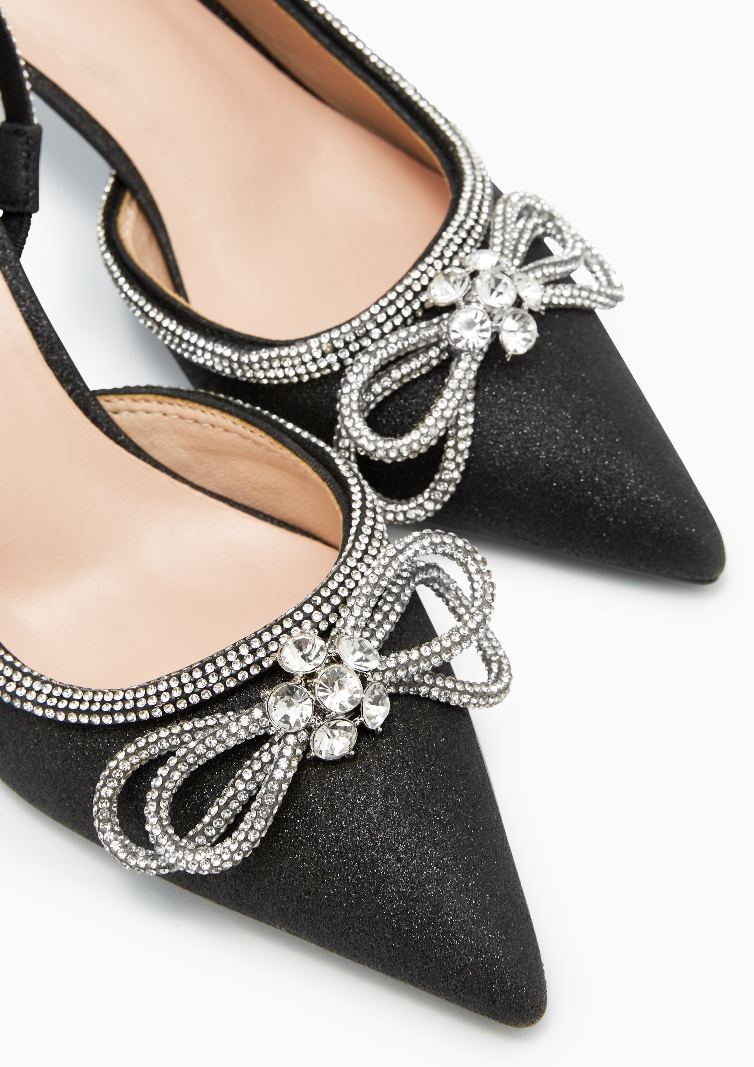 Bow Knot Glitz Heels - Black