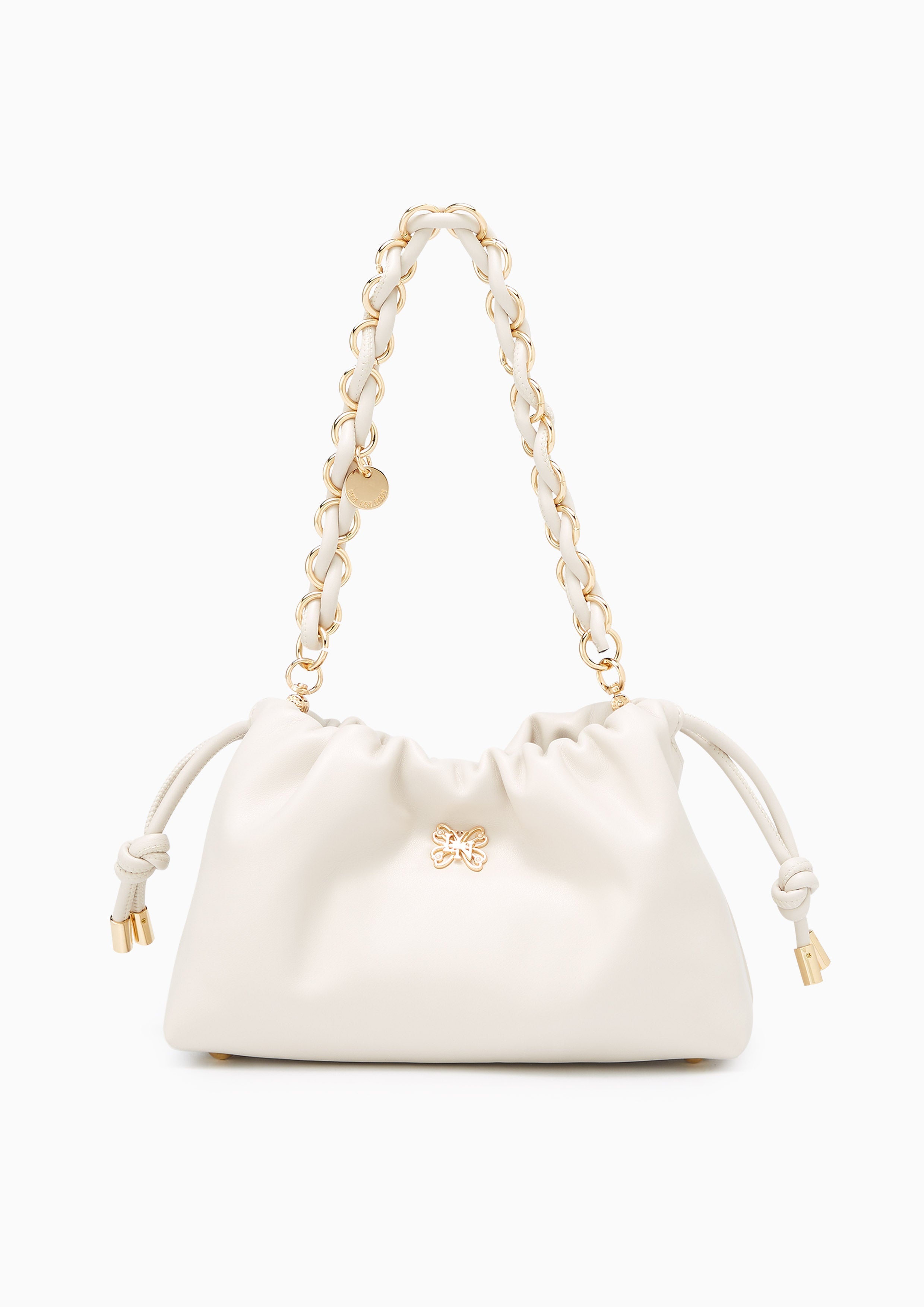 Floaty Drawstring  Shoulder Bag - Ivory