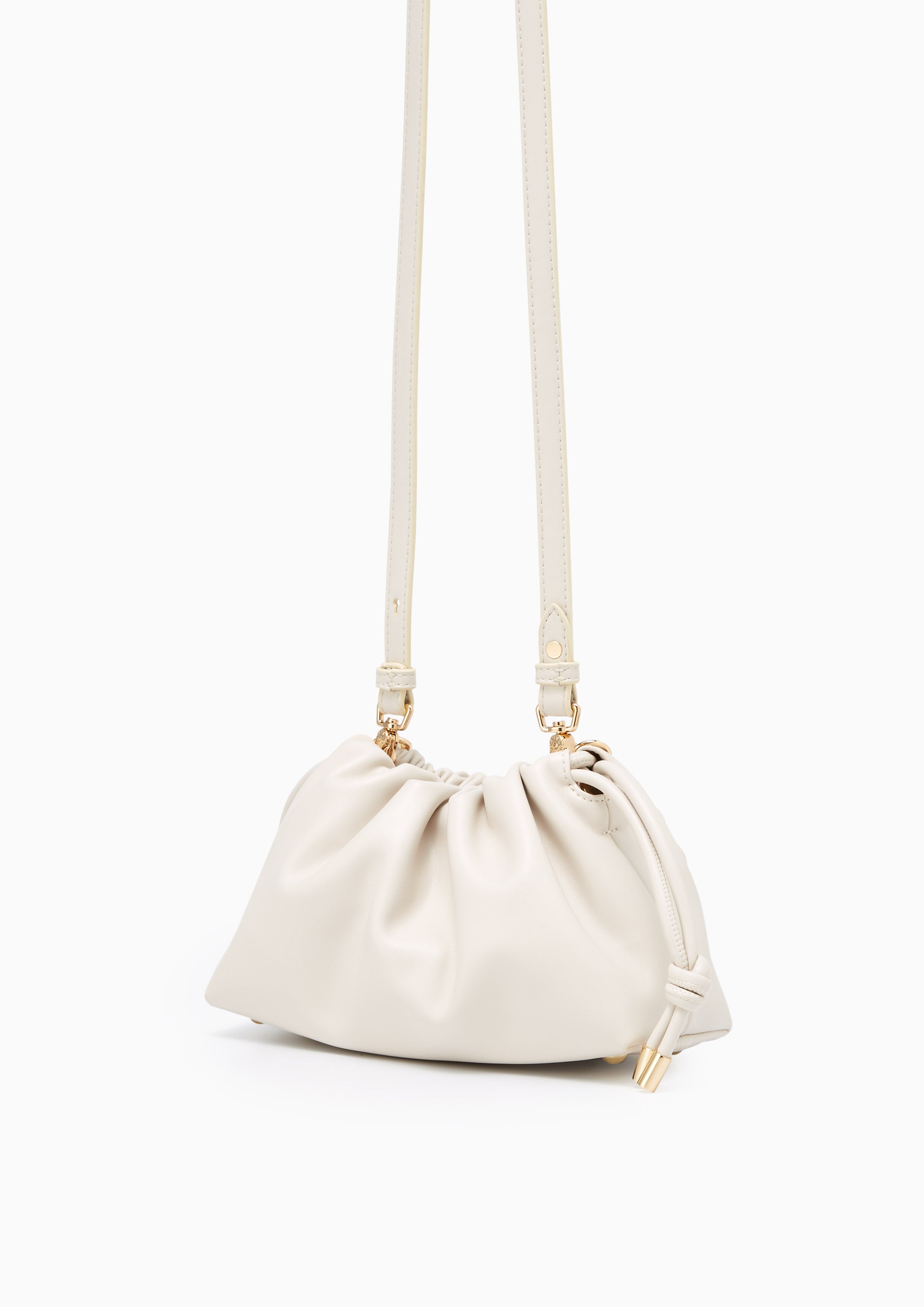 Floaty Drawstring  Shoulder Bag - Ivory