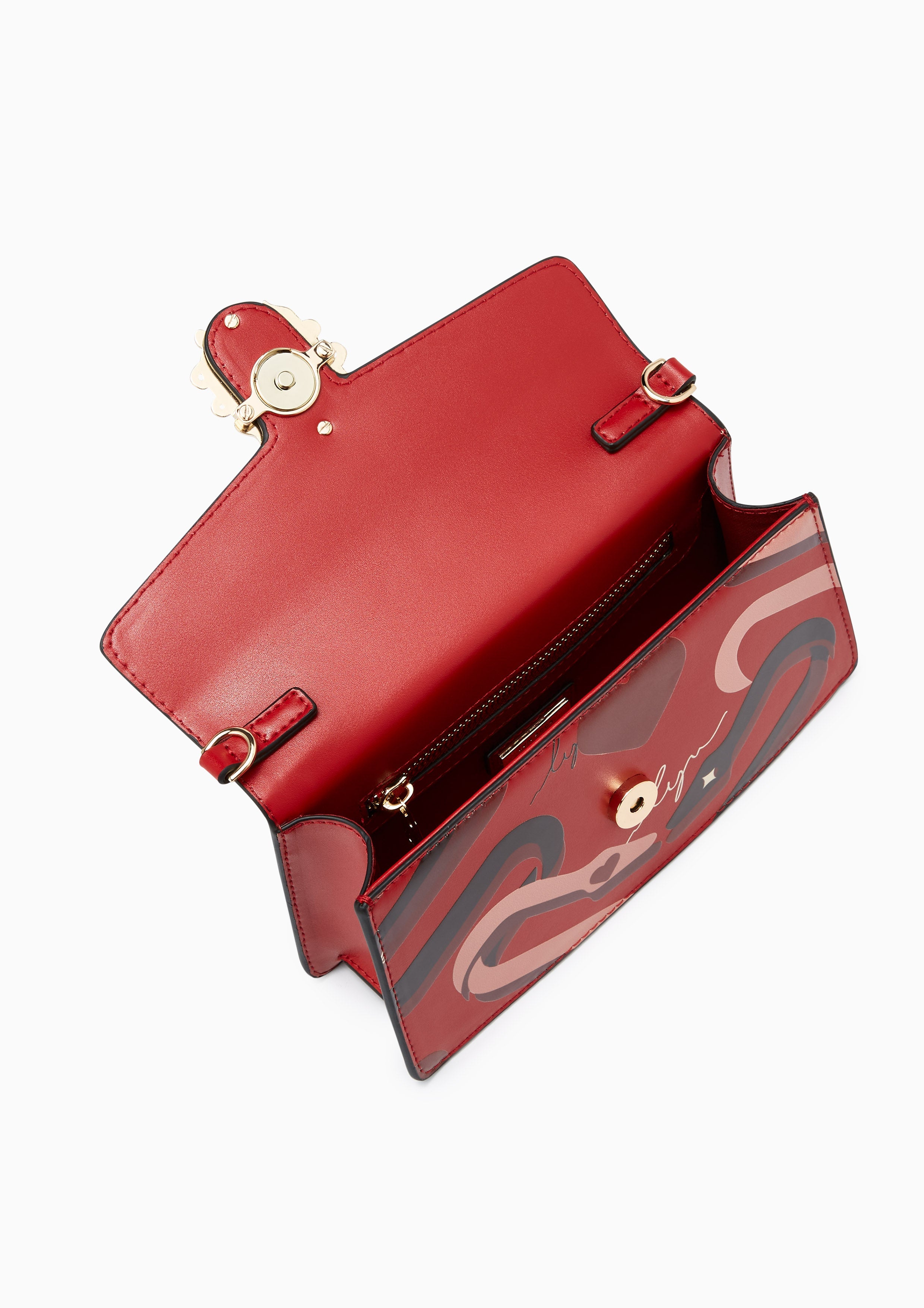 Felix Cny  M Crossody Bag - Printed Red