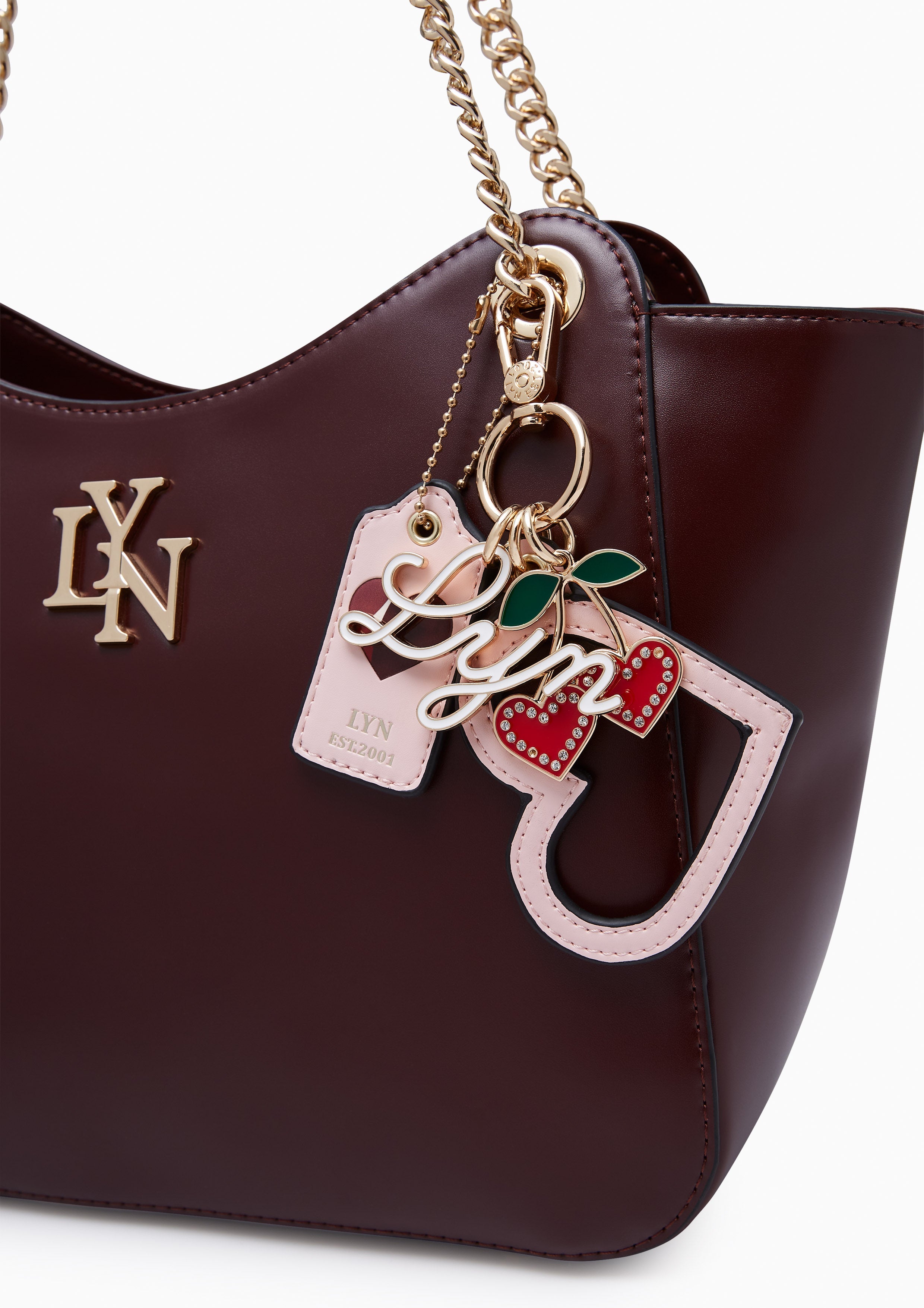 Sweet Heart Tote Bag  - Dark Red