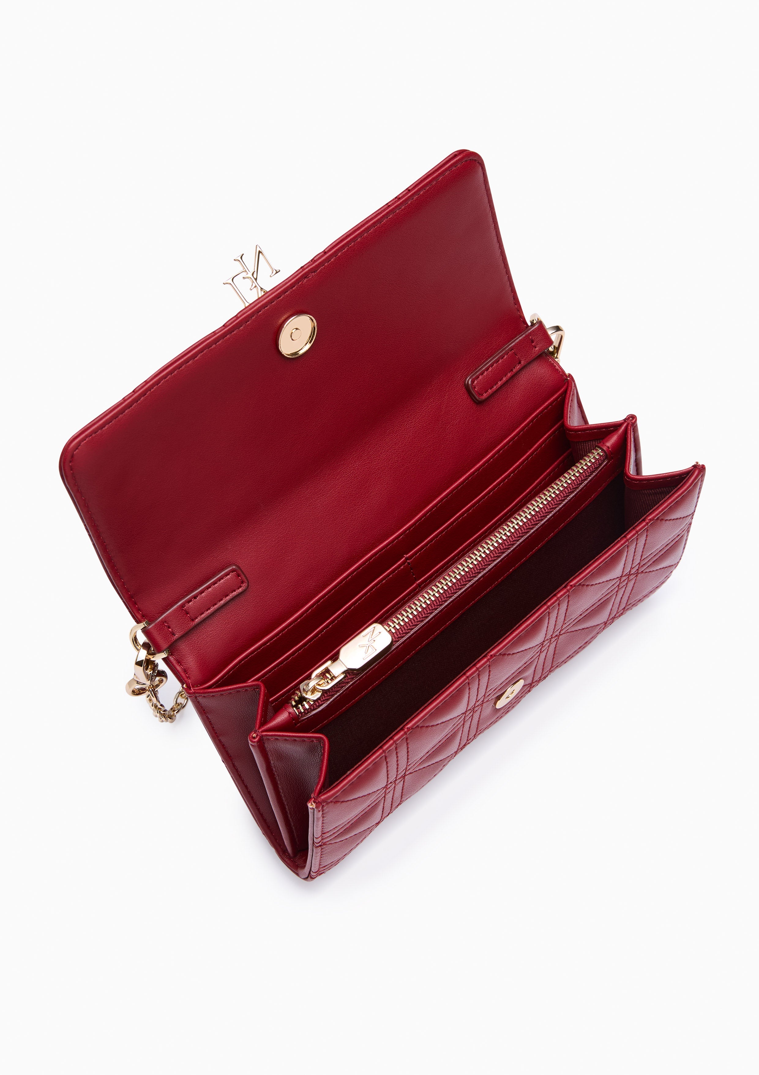 Aurelia Long Wallets On Chain - Dark Red