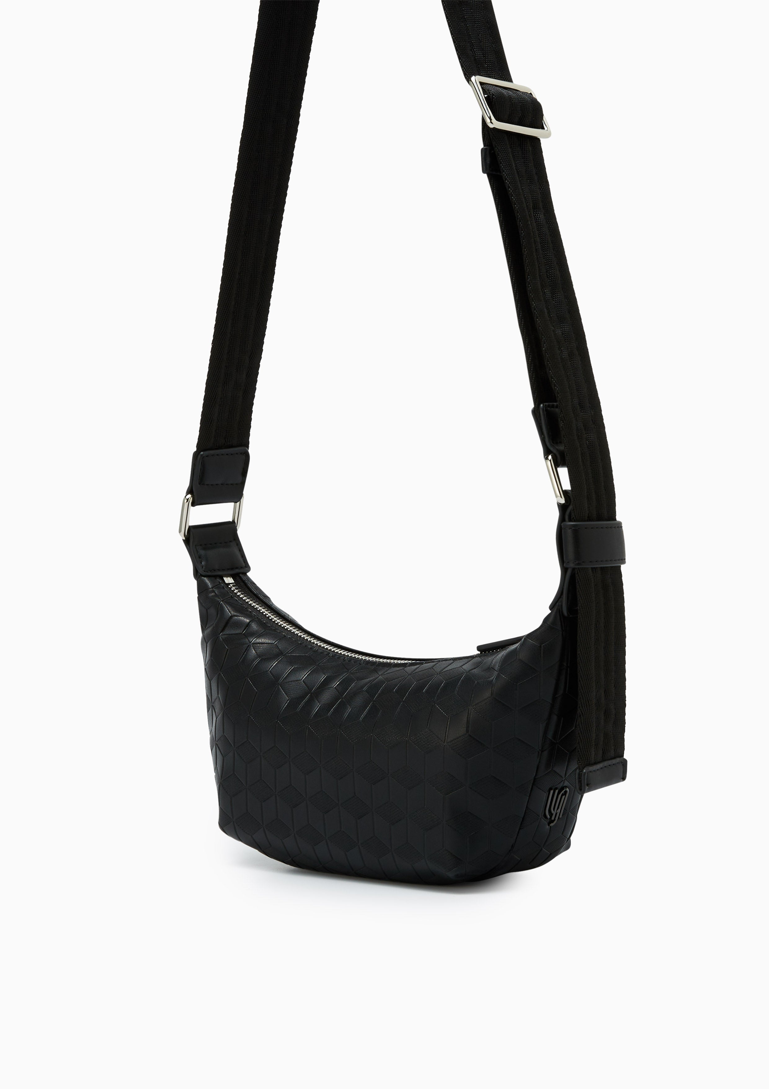 Benjie Infinite Half Moon Crossbody Bag - Black