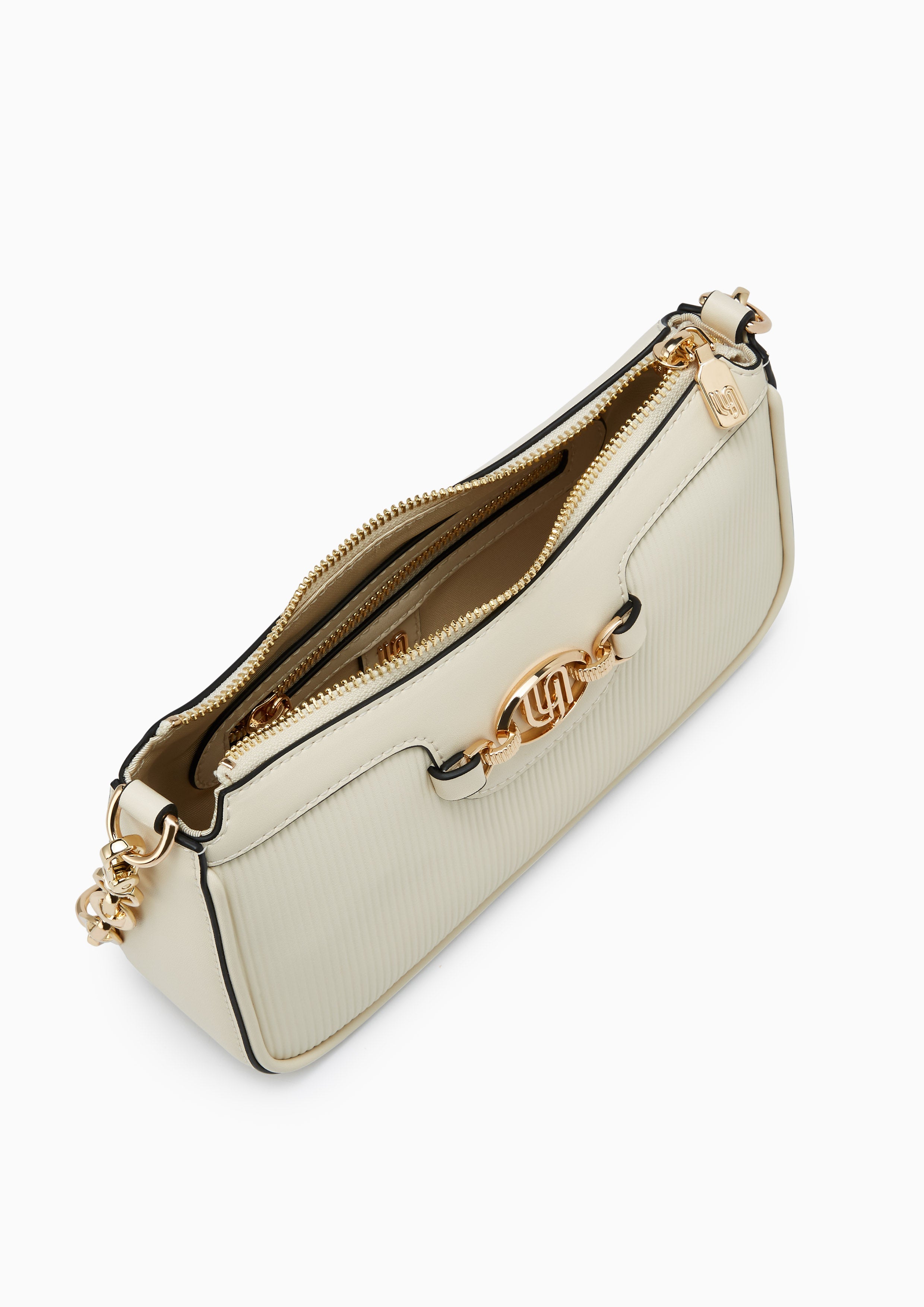 Ameta Infinite Pleated Shoulder Bag - Light Beige