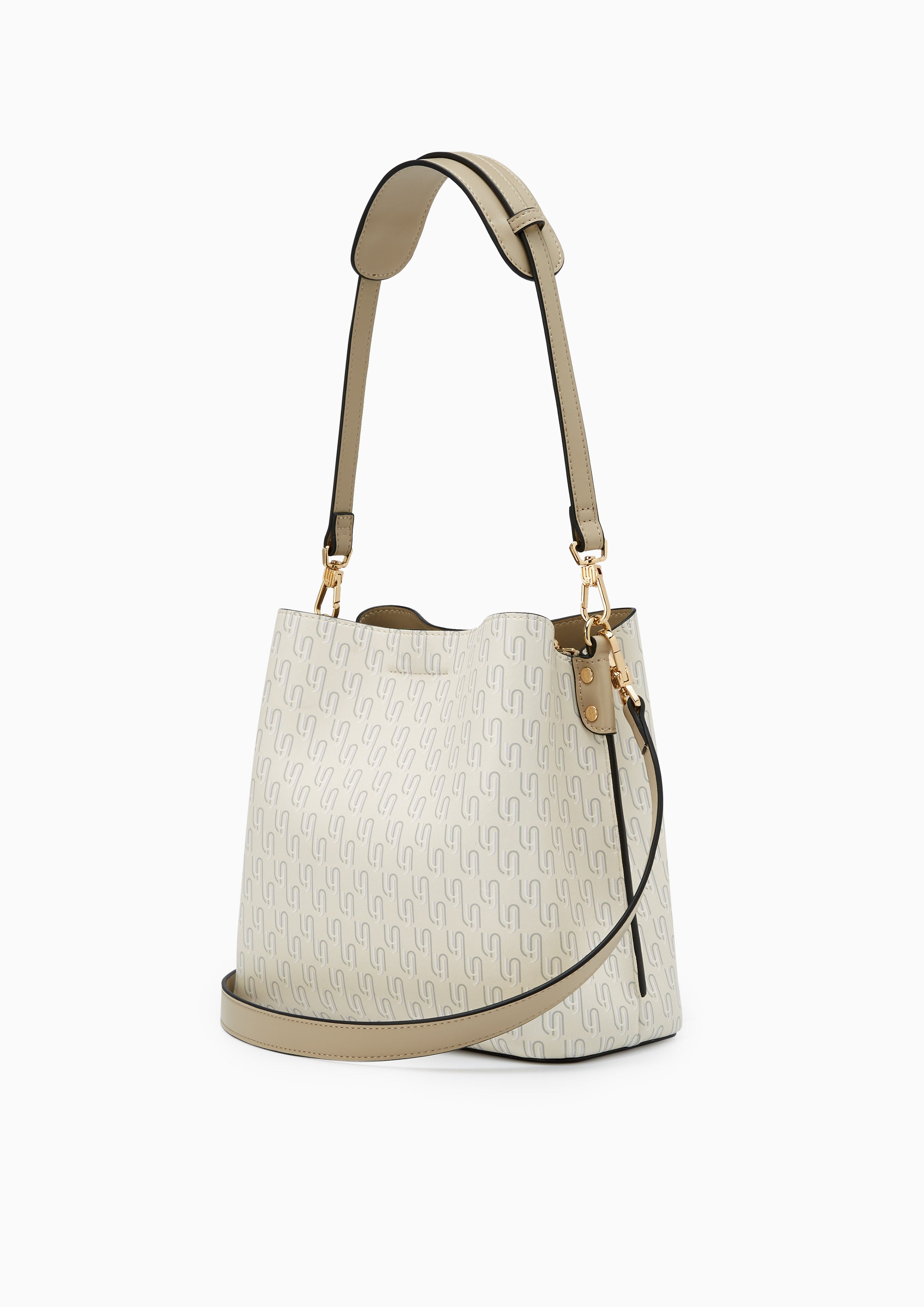 Joycelyn Infinite Print Bucket Bag - Light Beige