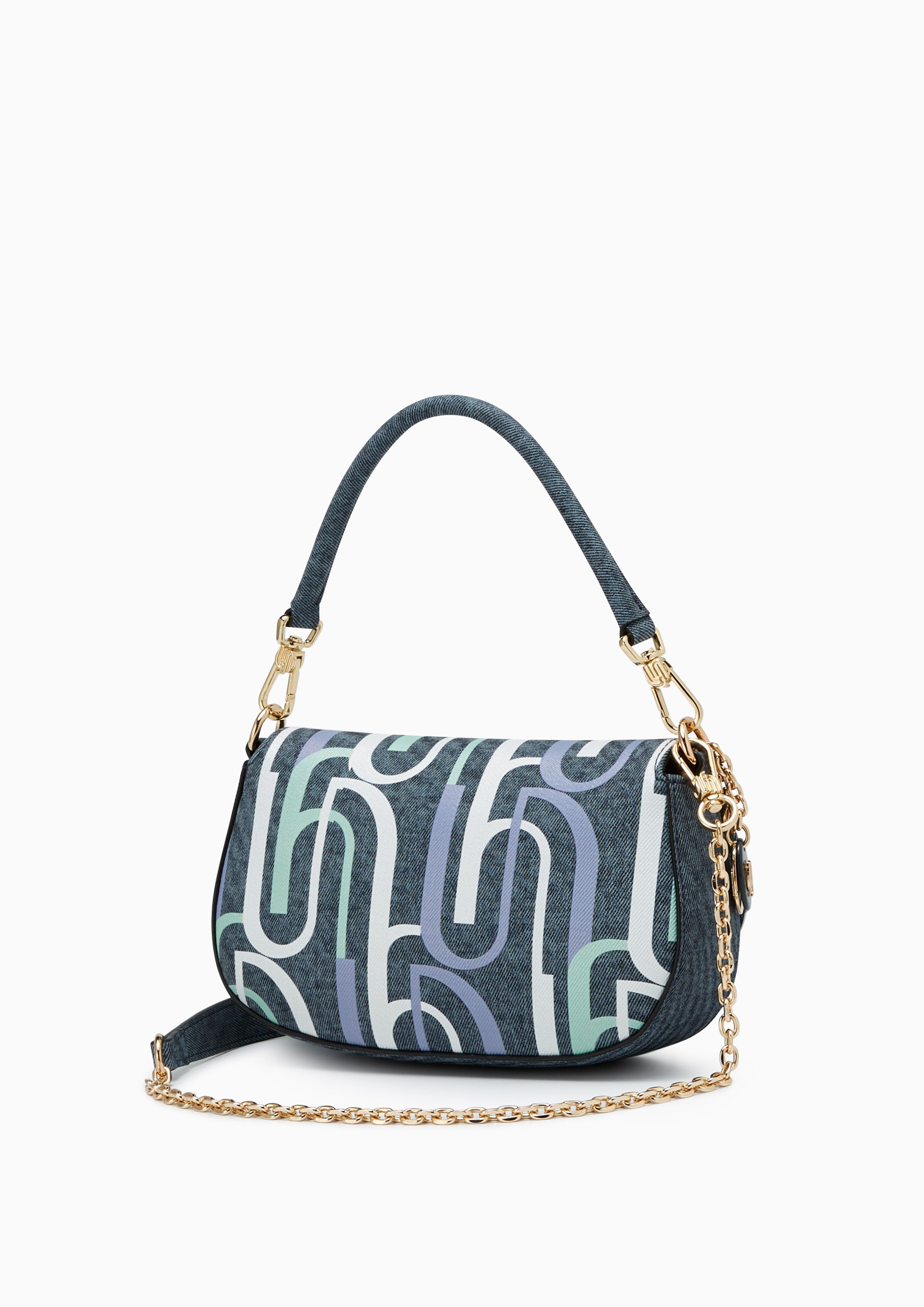 Bruna Infinite Xs Shoulder Bag - Printed Blue Variation 2