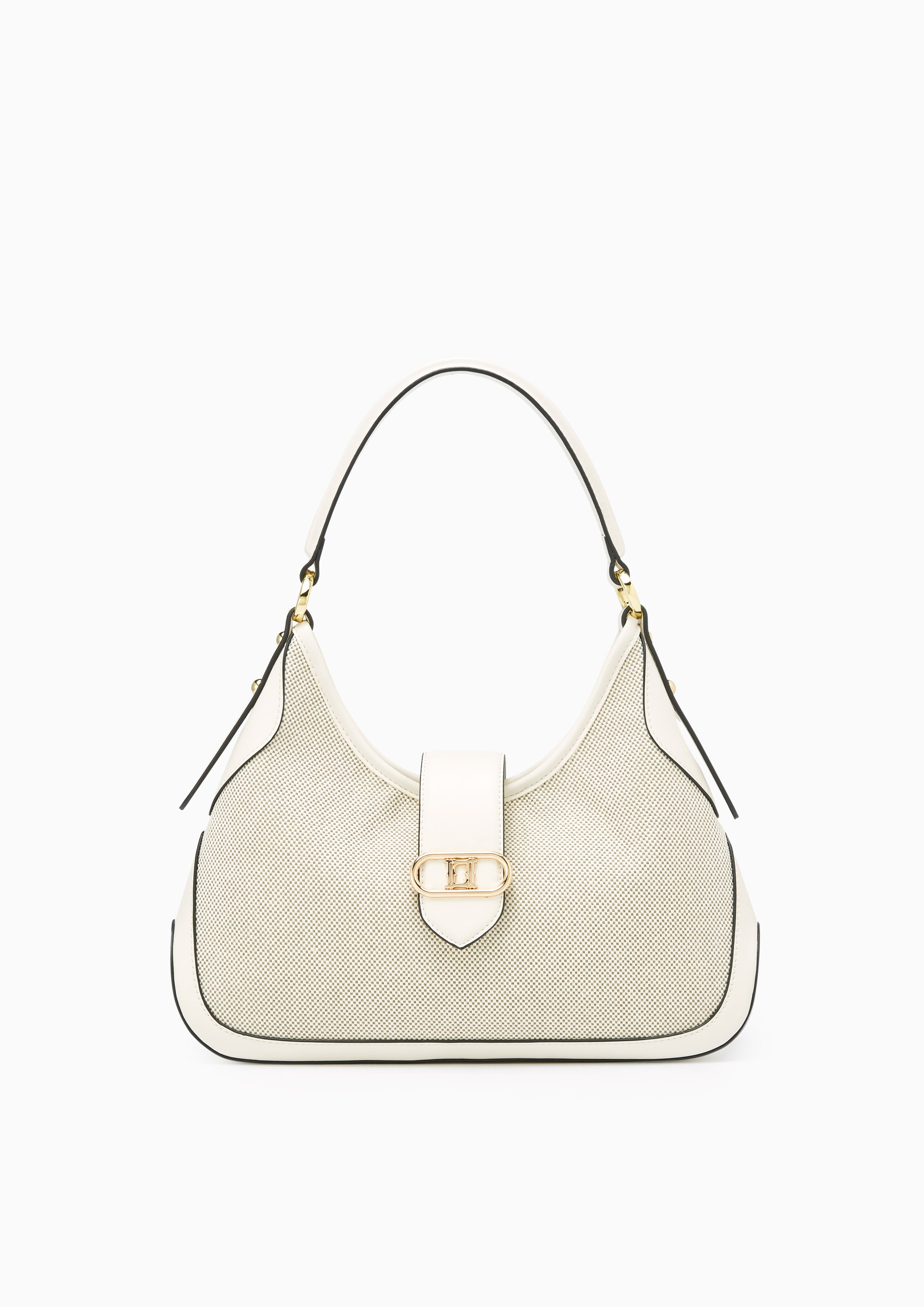 Riva Hobo Canvas Shoulder Bag - Ivory