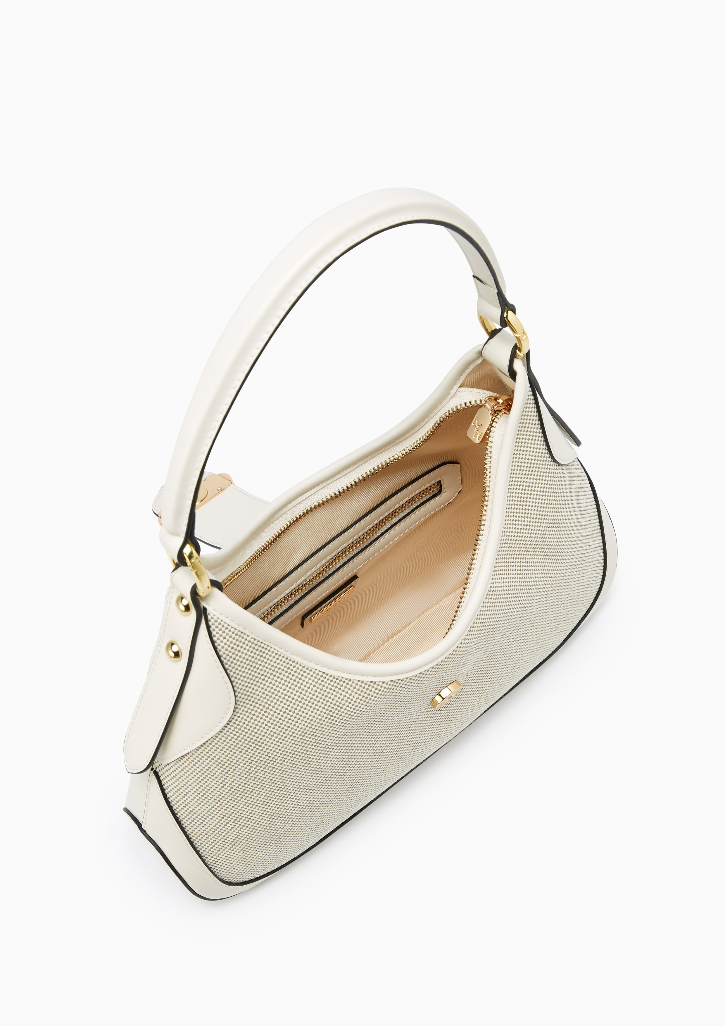 Riva Hobo Canvas Shoulder Bag - Ivory