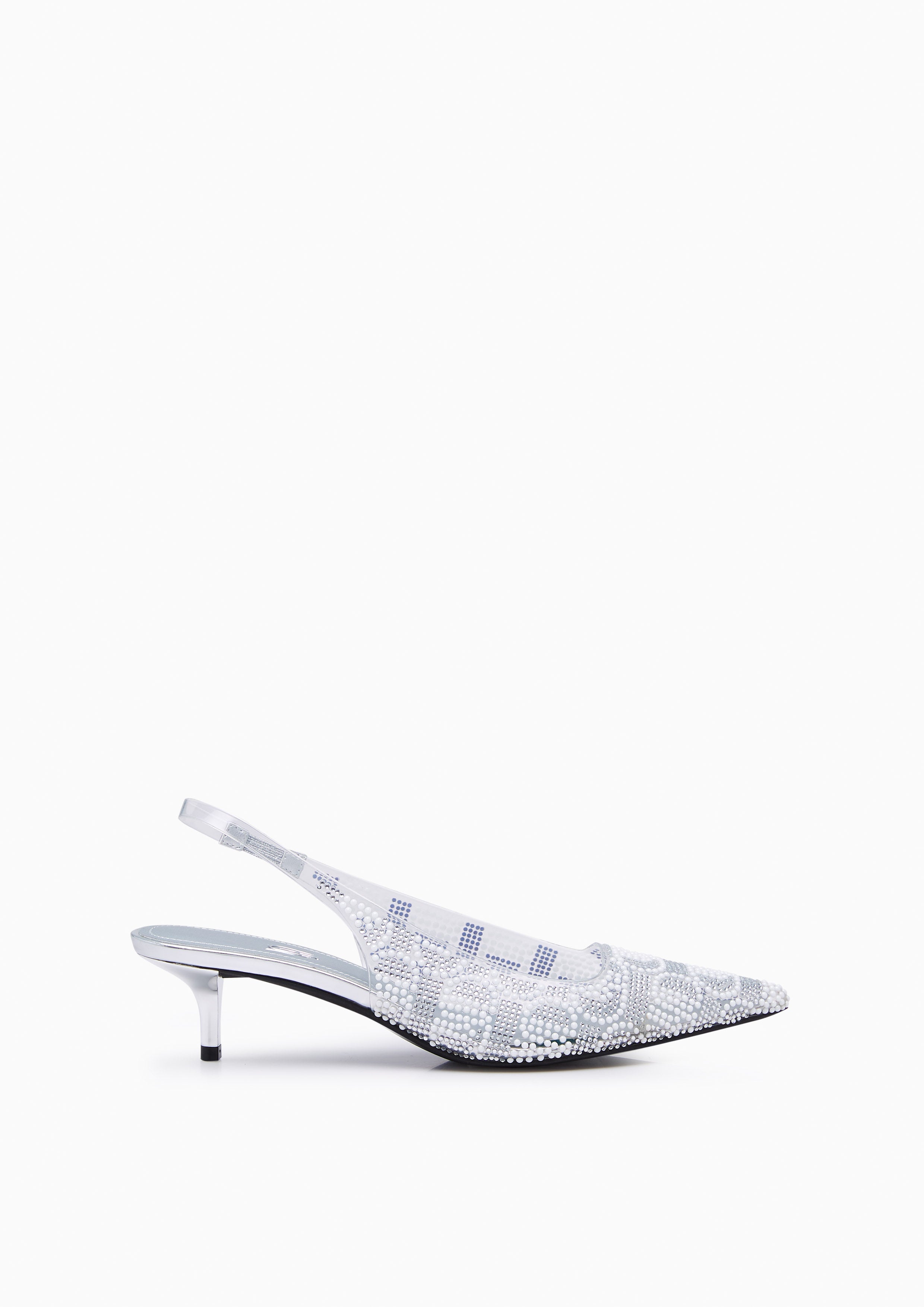 Newly Clear Slback Infinite Heels - Silver